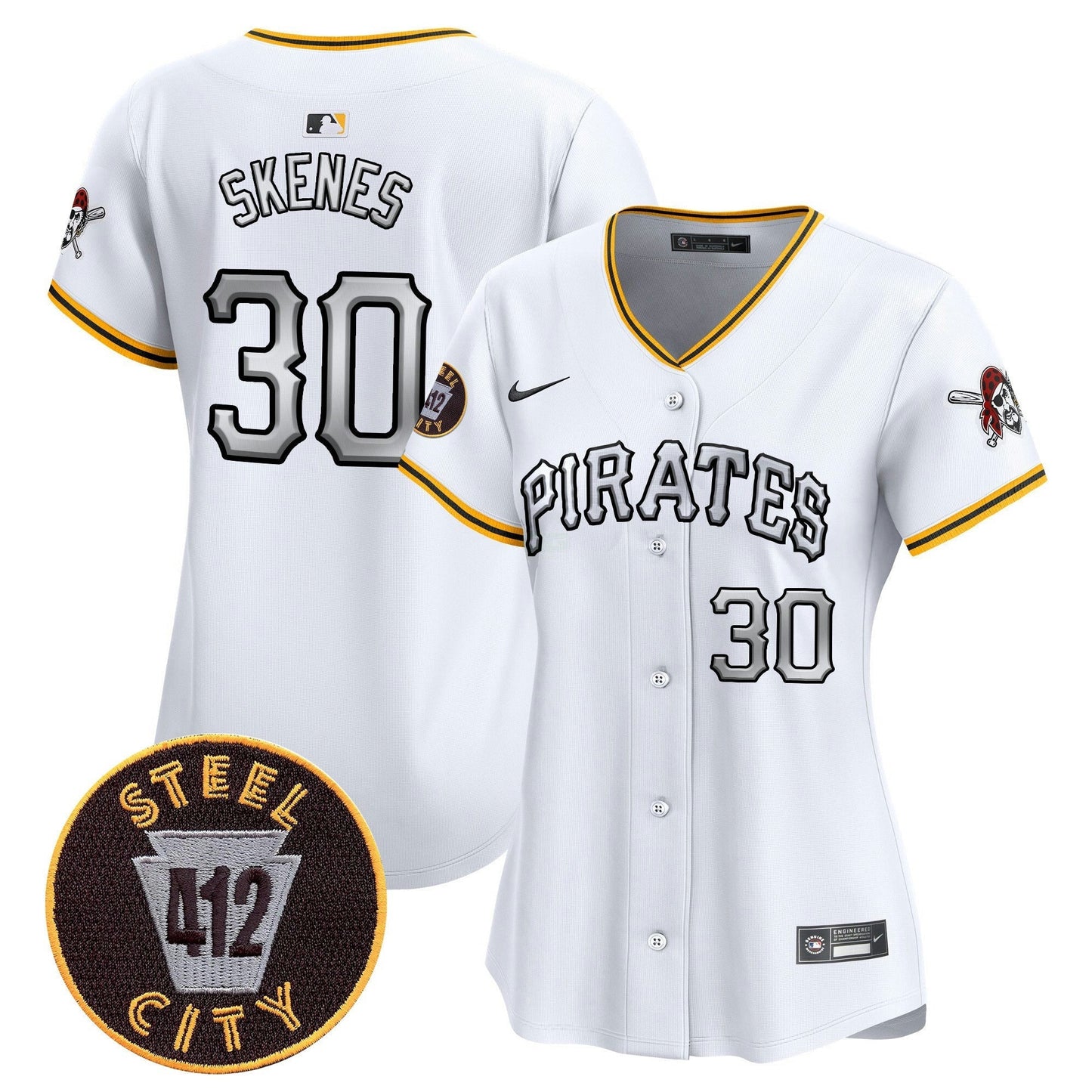 Camisa MLB Women’s Pittsburgh 412 Patch Vapor Premier Limited Jersey V6