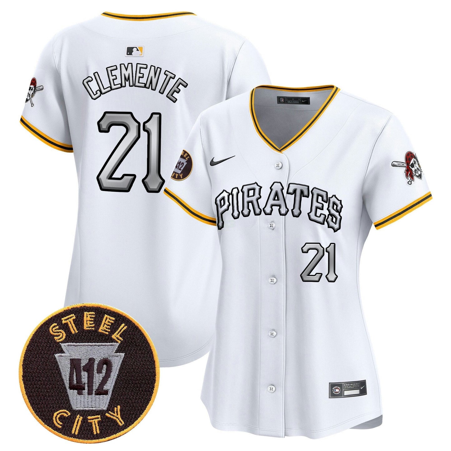 Camisa MLB Women’s Pittsburgh 412 Patch Vapor Premier Limited Jersey V6