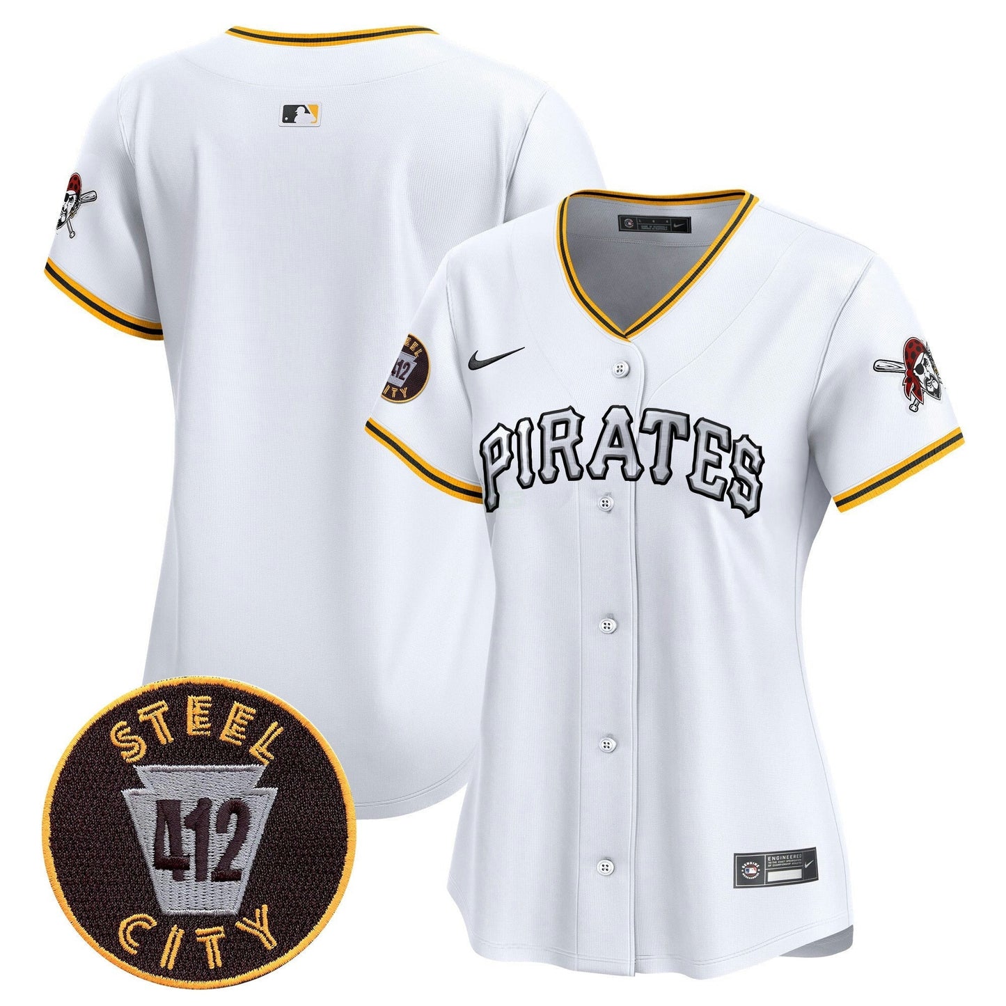 Camisa MLB Women’s Pittsburgh 412 Patch Vapor Premier Limited Jersey V6