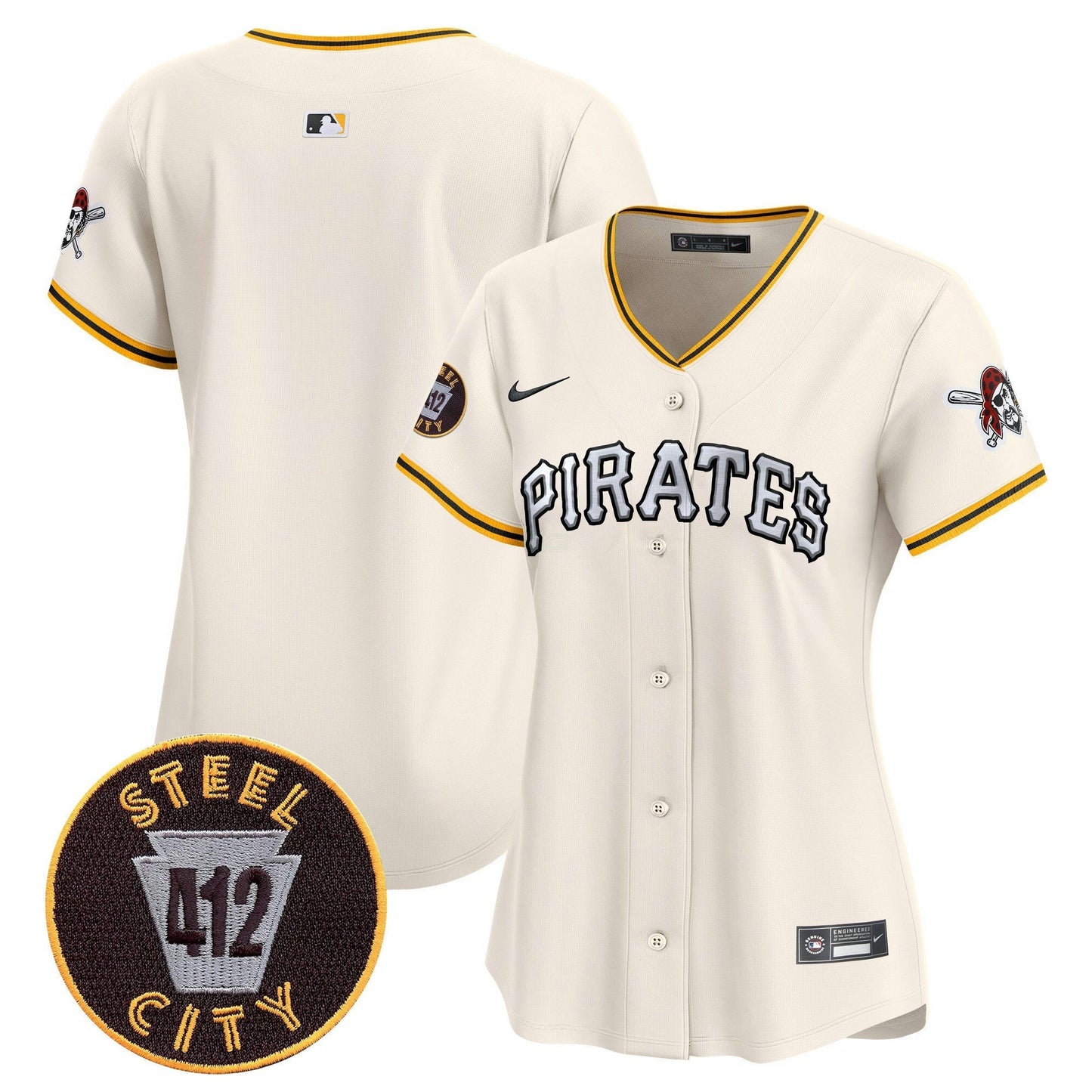 Camisa MLB Women’s Pittsburgh 412 Patch Vapor Premier Limited Jersey V6