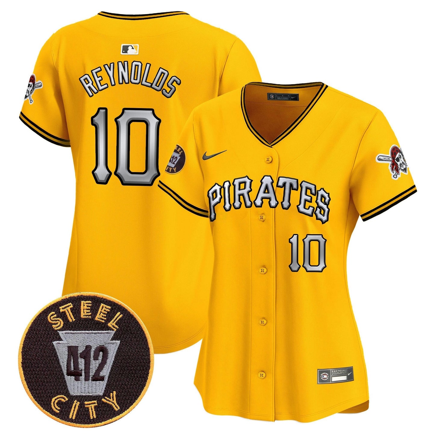 Camisa MLB Women’s Pittsburgh 412 Patch Vapor Premier Limited Jersey V6