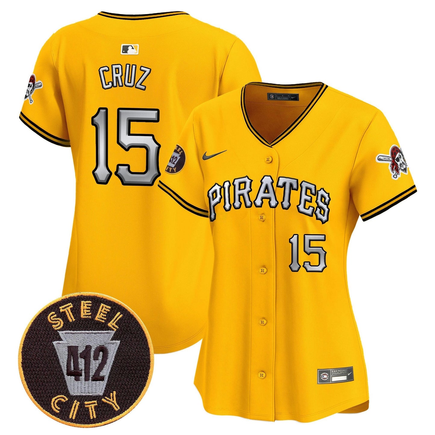 Camisa MLB Women’s Pittsburgh 412 Patch Vapor Premier Limited Jersey V6