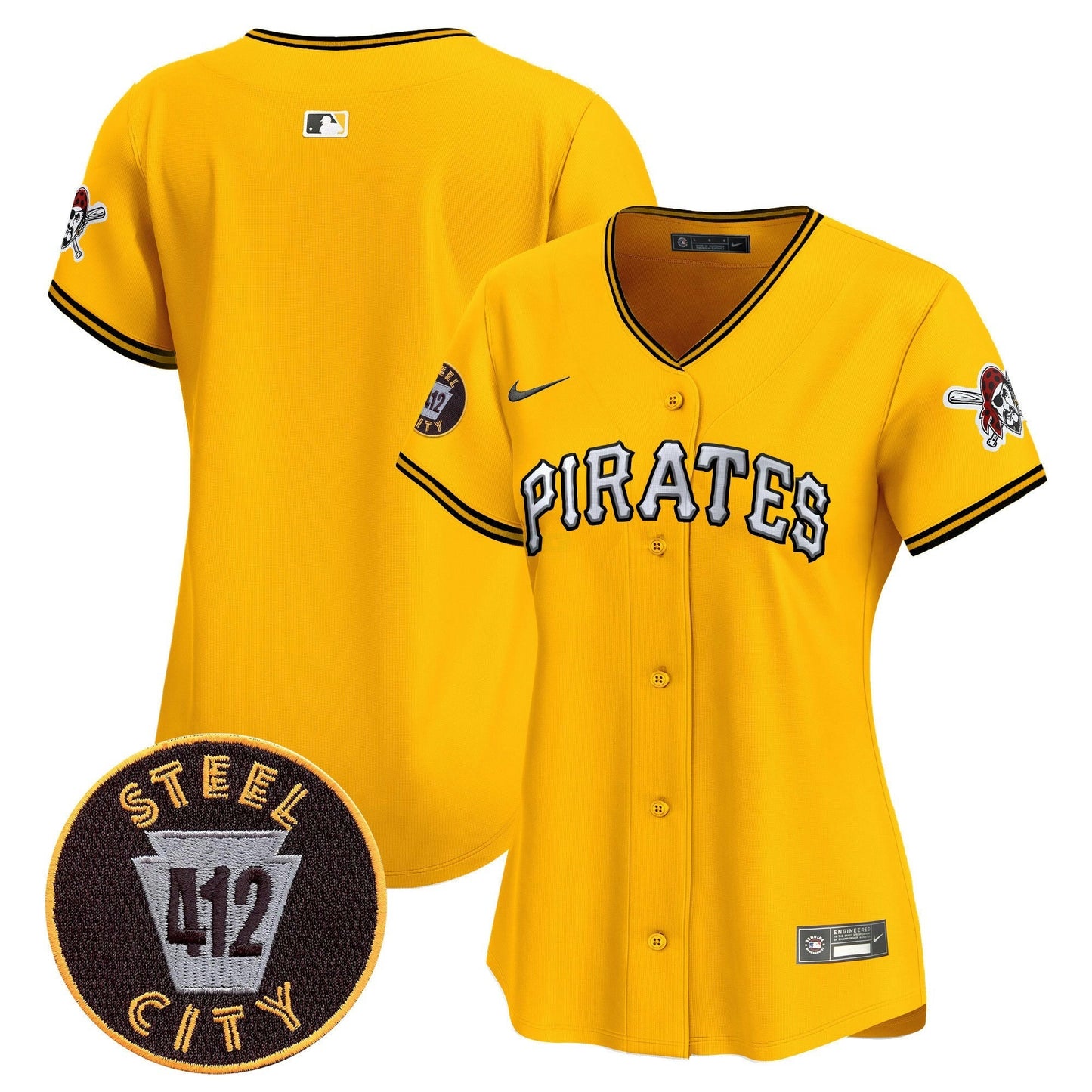 Camisa MLB Women’s Pittsburgh 412 Patch Vapor Premier Limited Jersey V6