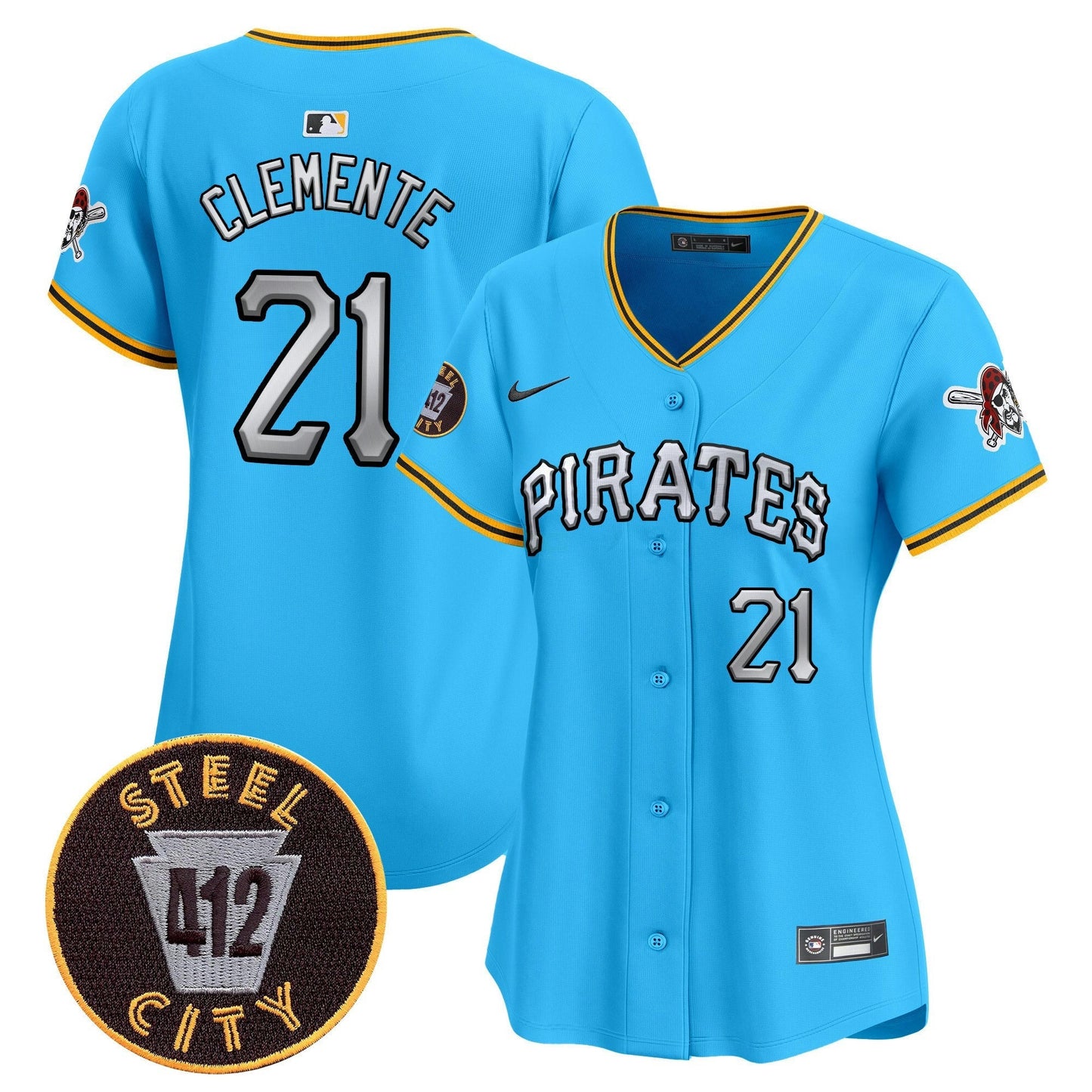Camisa MLB Women’s Pittsburgh 412 Patch Vapor Premier Limited Jersey V6
