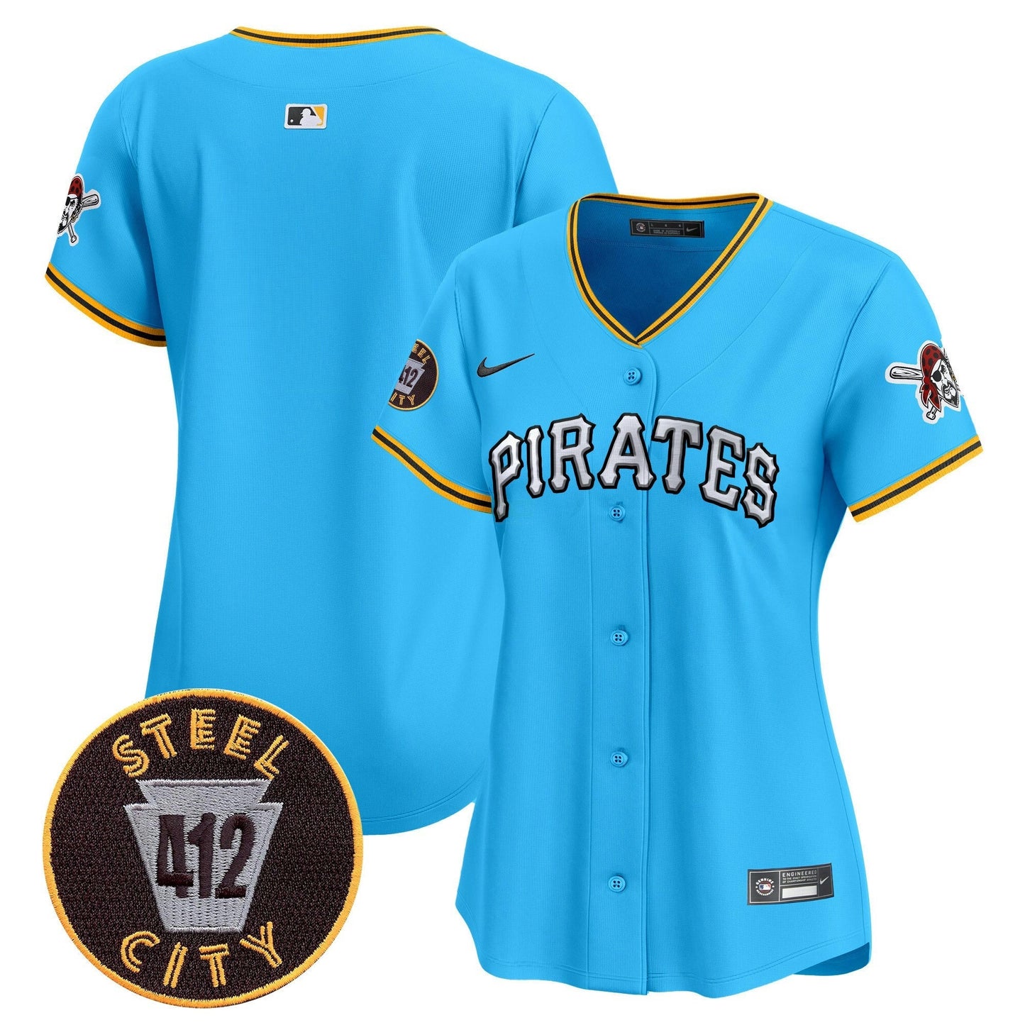 Camisa MLB Women’s Pittsburgh 412 Patch Vapor Premier Limited Jersey V6