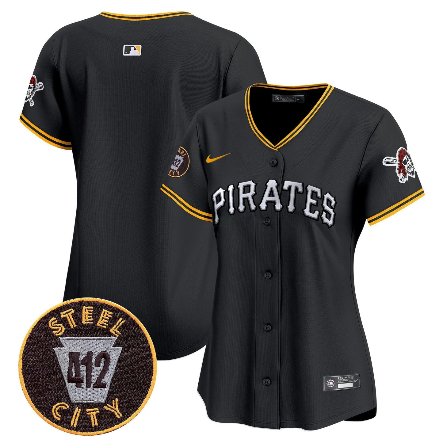 Camisa MLB Women’s Pittsburgh 412 Patch Vapor Premier Limited Jersey V6