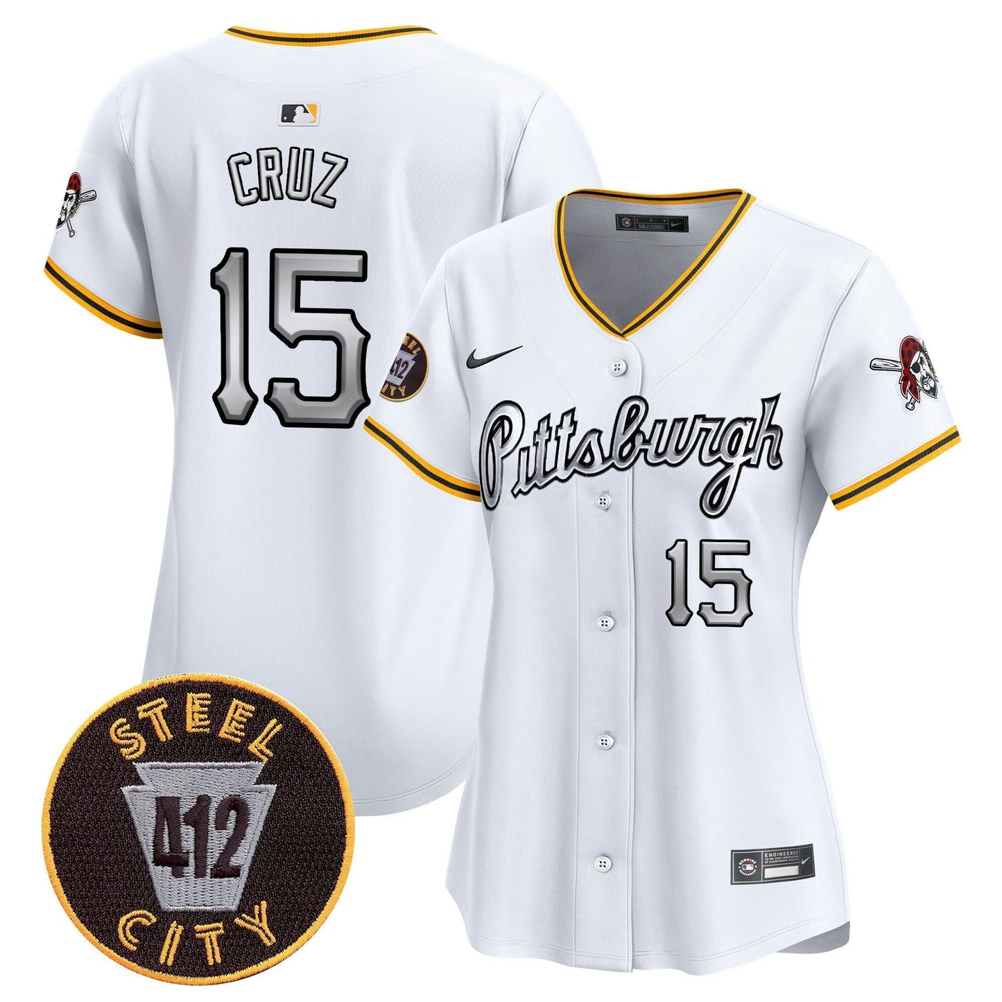 Camisa MLB Women’s Pittsburgh 412 Patch Vapor Premier Limited Jersey V7