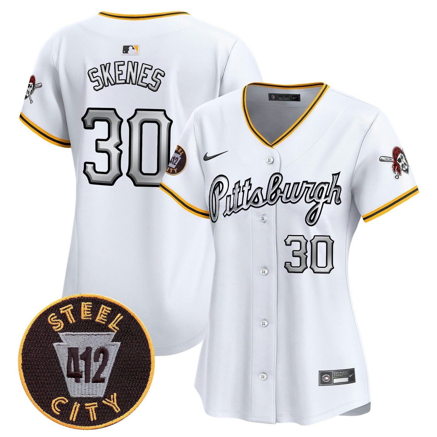 Camisa MLB Women’s Pittsburgh 412 Patch Vapor Premier Limited Jersey V7