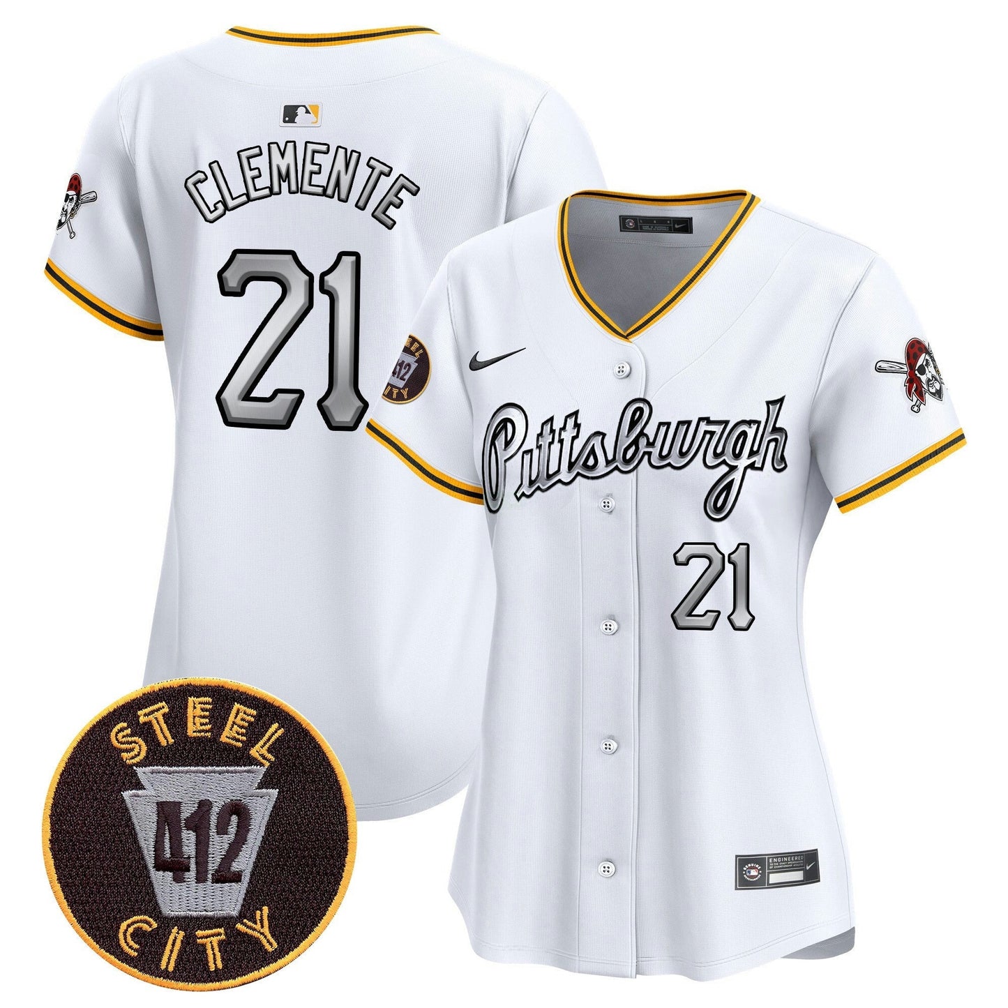 Camisa MLB Women’s Pittsburgh 412 Patch Vapor Premier Limited Jersey V7
