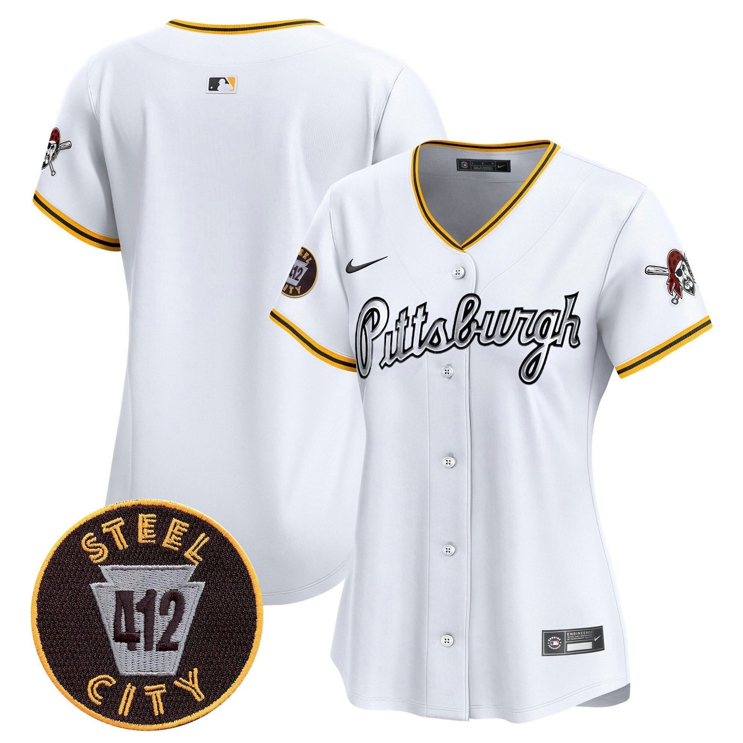 Camisa MLB Women’s Pittsburgh 412 Patch Vapor Premier Limited Jersey V7