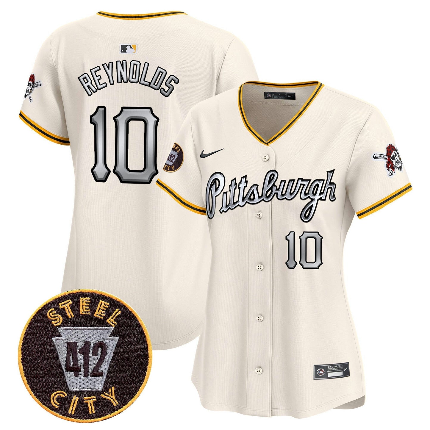 Camisa MLB Women’s Pittsburgh 412 Patch Vapor Premier Limited Jersey V7