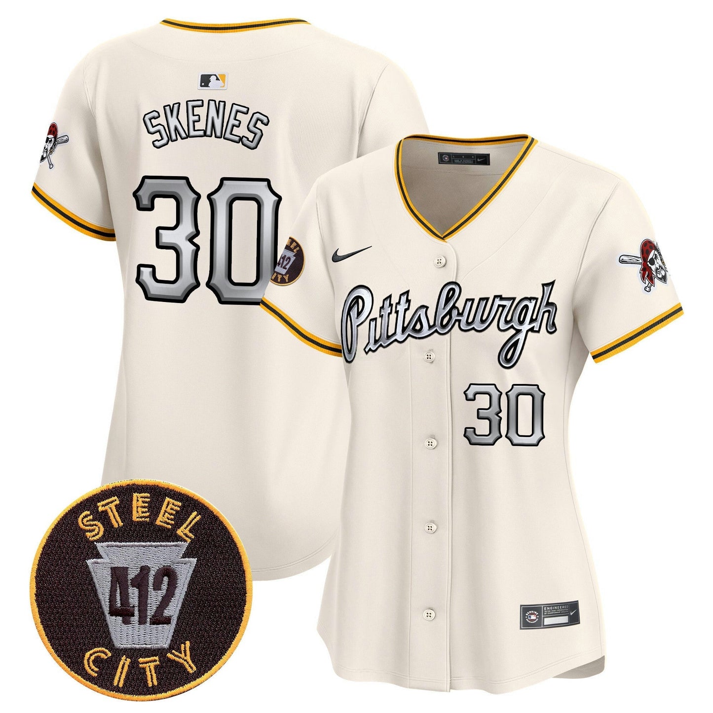 Camisa MLB Women’s Pittsburgh 412 Patch Vapor Premier Limited Jersey V7