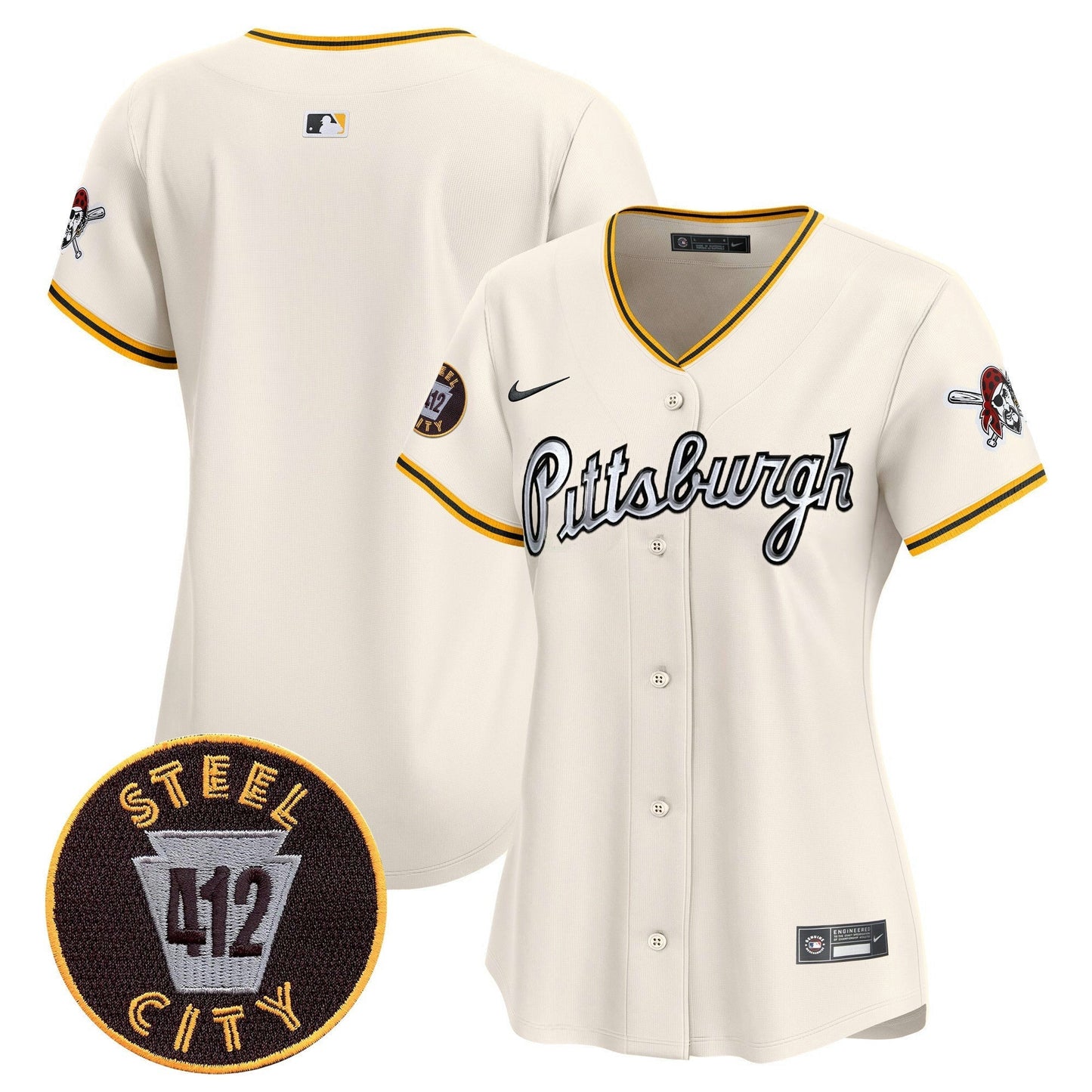 Camisa MLB Women’s Pittsburgh 412 Patch Vapor Premier Limited Jersey V7