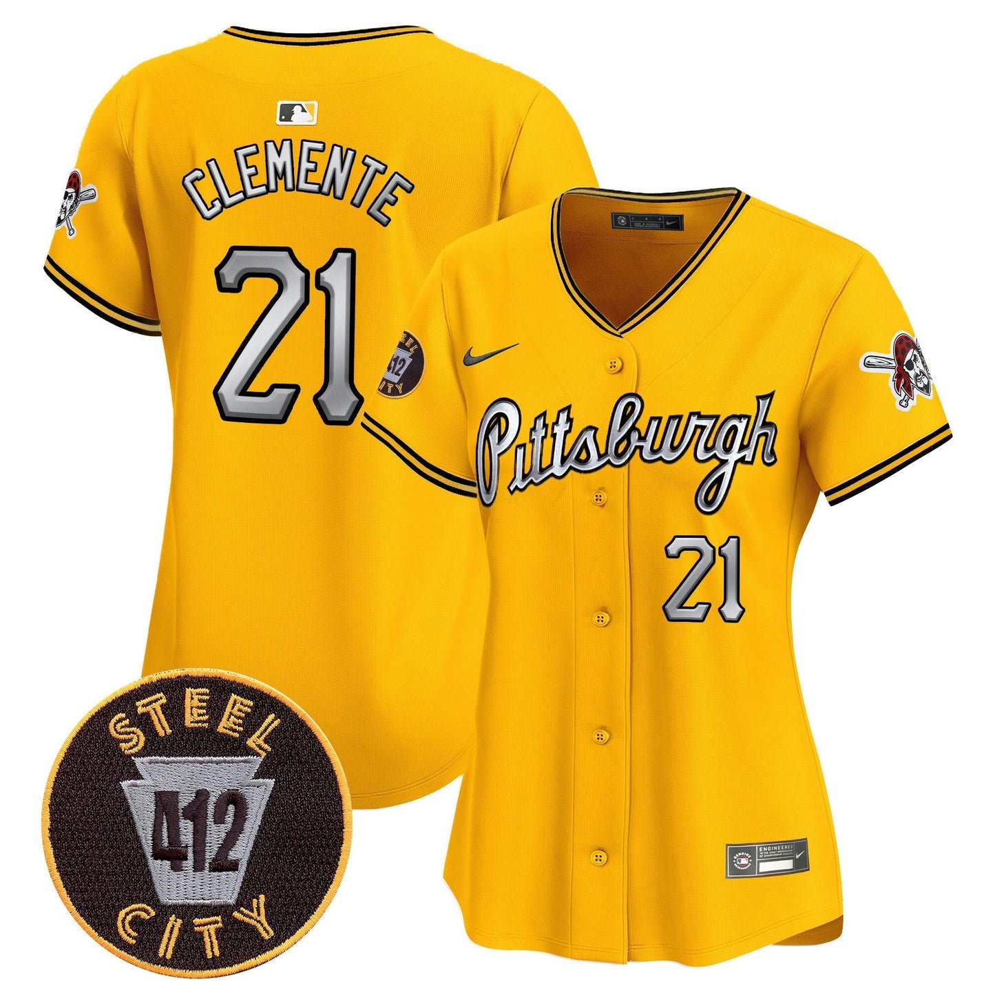 Camisa MLB Women’s Pittsburgh 412 Patch Vapor Premier Limited Jersey V7