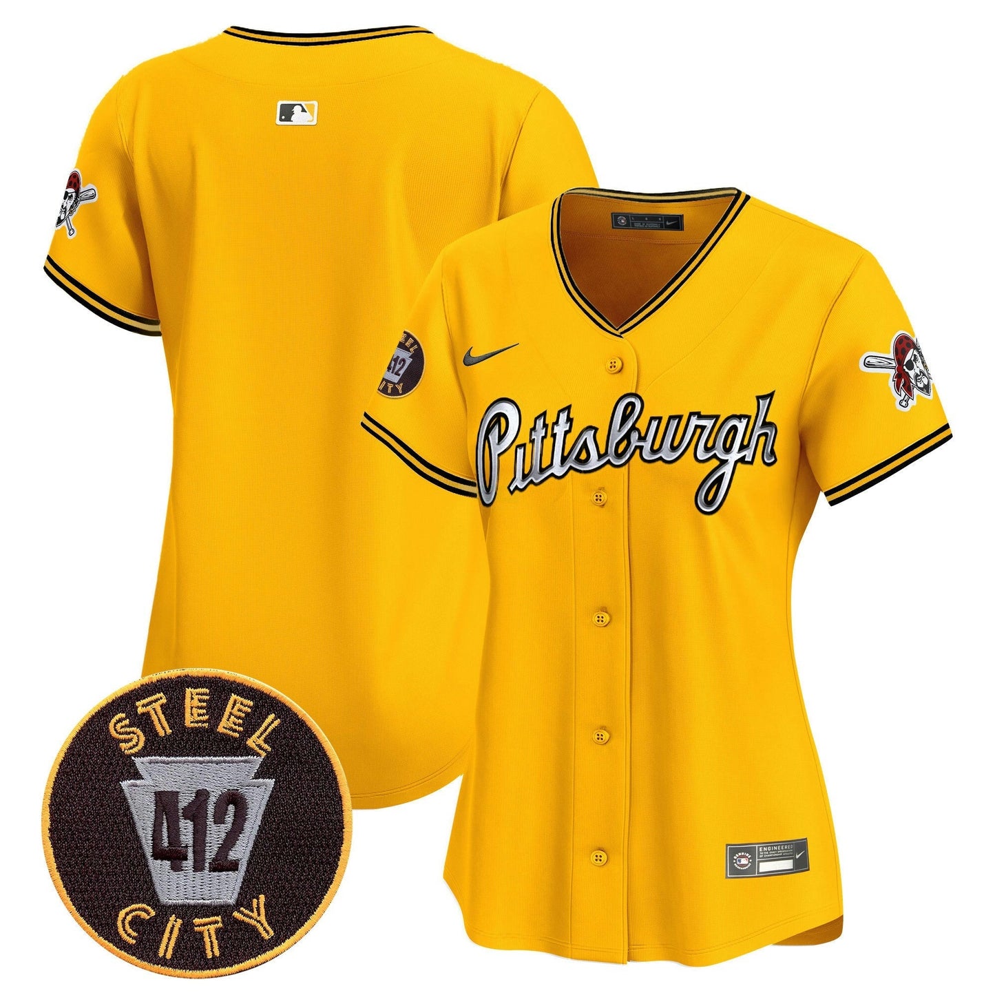 Camisa MLB Women’s Pittsburgh 412 Patch Vapor Premier Limited Jersey V7