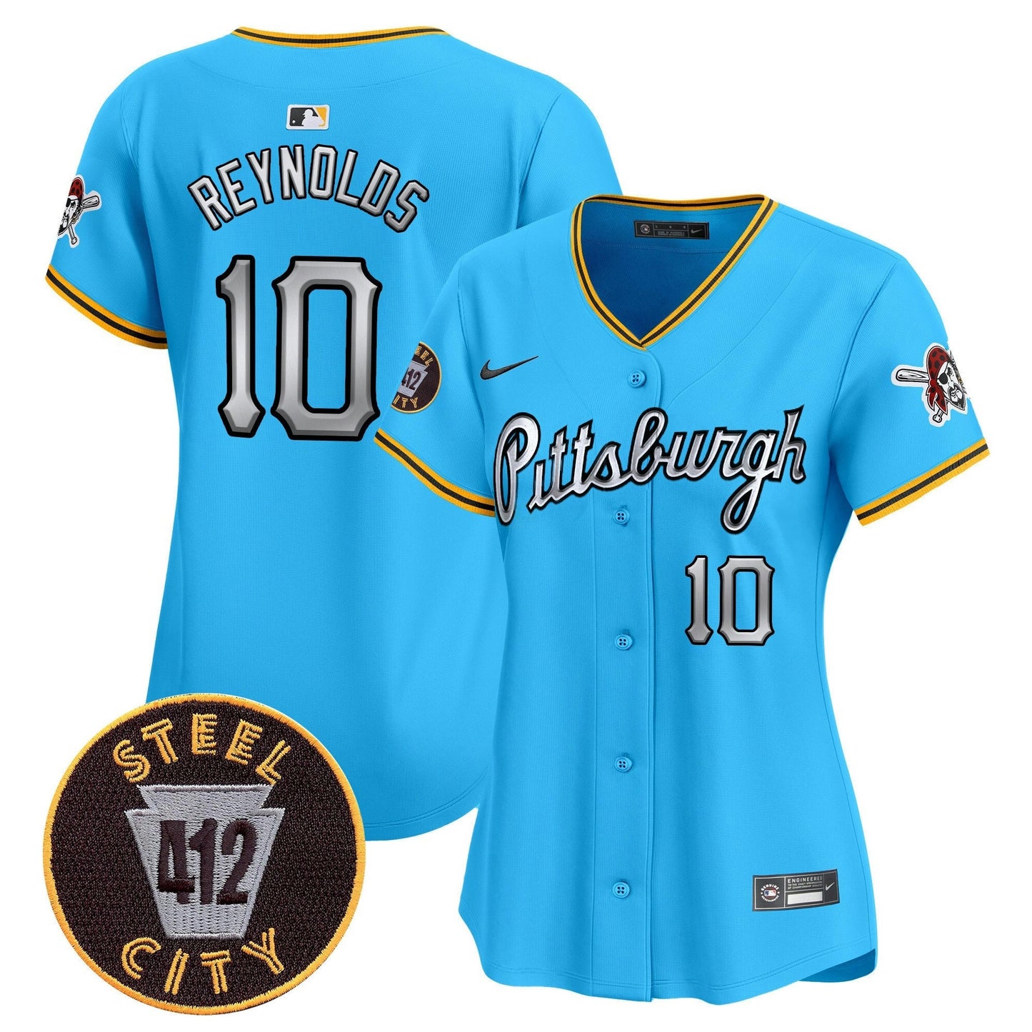 Camisa MLB Women’s Pittsburgh 412 Patch Vapor Premier Limited Jersey V7