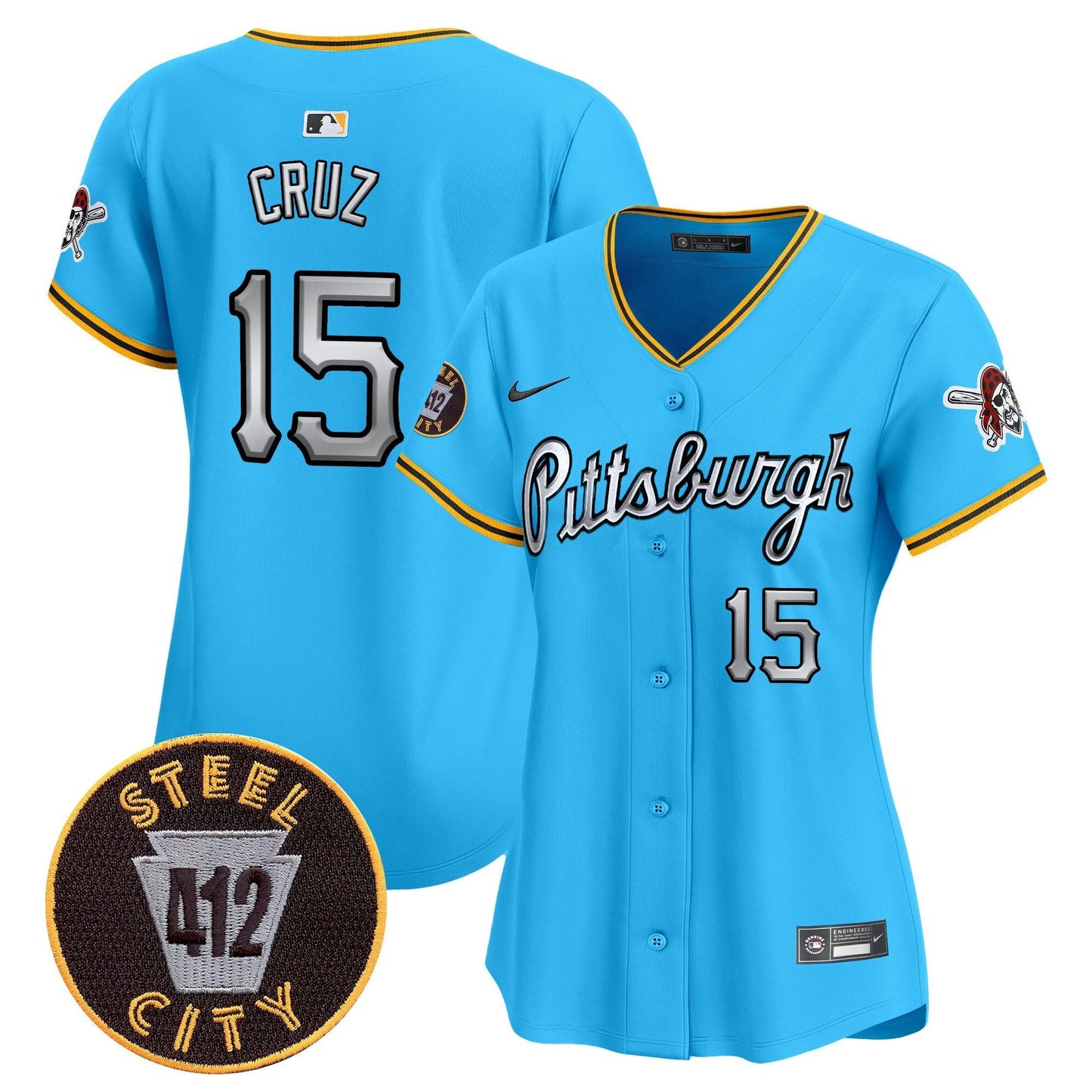 Camisa MLB Women’s Pittsburgh 412 Patch Vapor Premier Limited Jersey V7