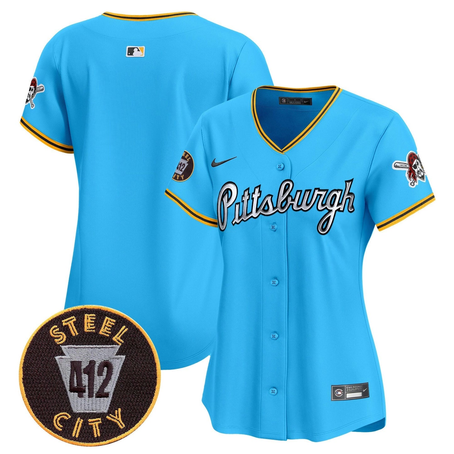 Camisa MLB Women’s Pittsburgh 412 Patch Vapor Premier Limited Jersey V7
