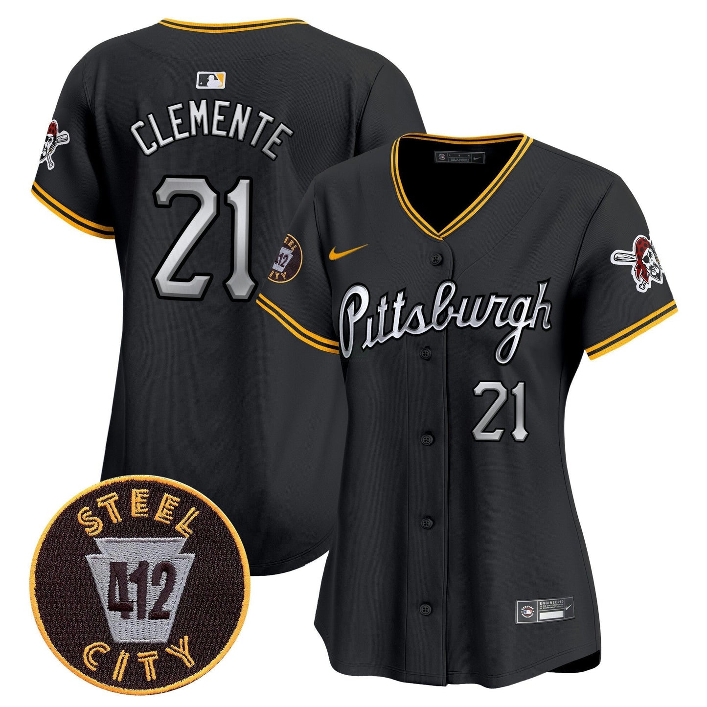 Camisa MLB Women’s Pittsburgh 412 Patch Vapor Premier Limited Jersey V7