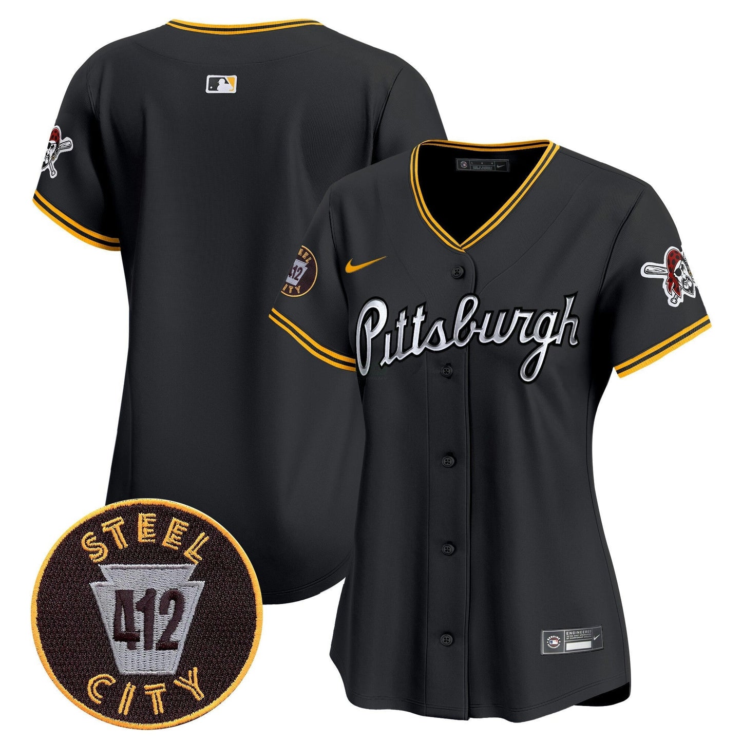 Camisa MLB Women’s Pittsburgh 412 Patch Vapor Premier Limited Jersey V7