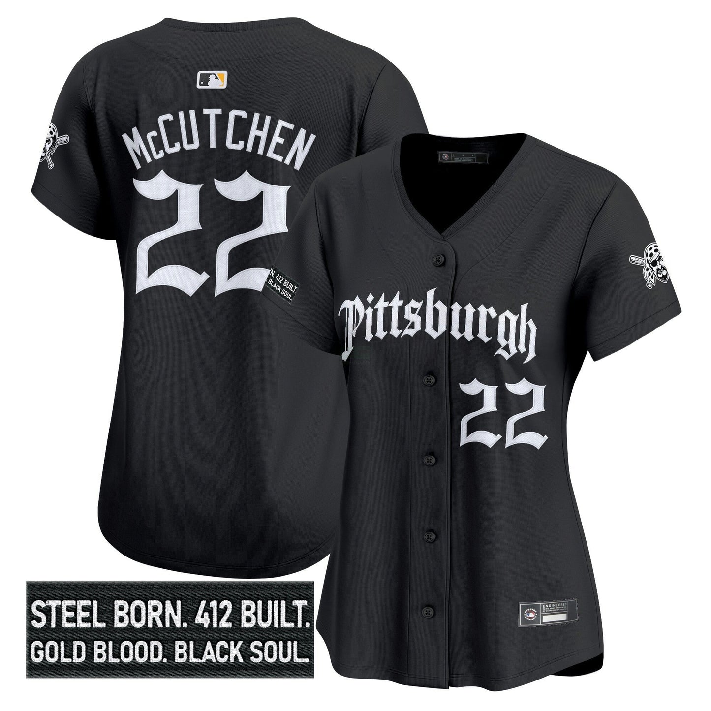 Camisa MLB Women’s Pittsburgh ‘Gothic Steel City Edition’ Vapor Premier Limited Jersey