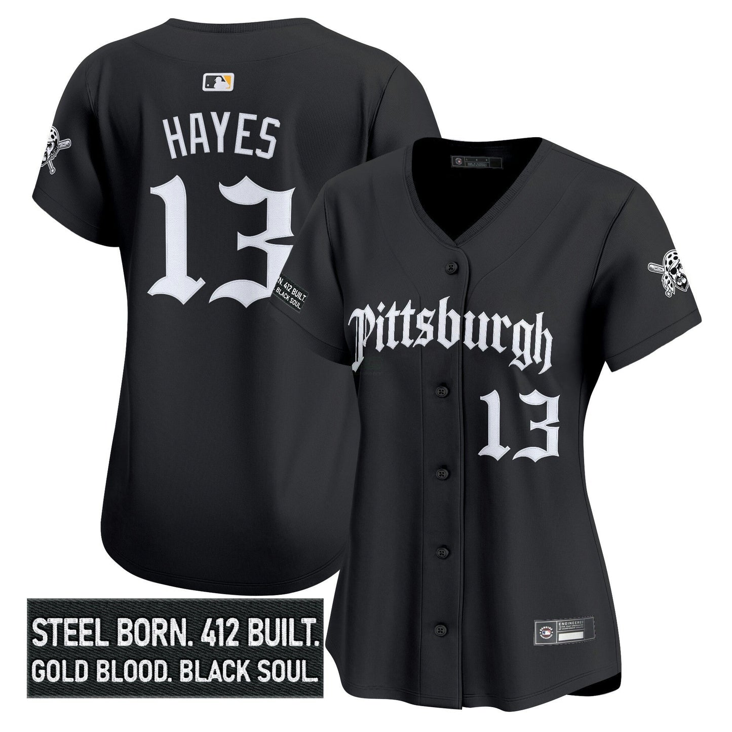 Camisa MLB Women’s Pittsburgh ‘Gothic Steel City Edition’ Vapor Premier Limited Jersey