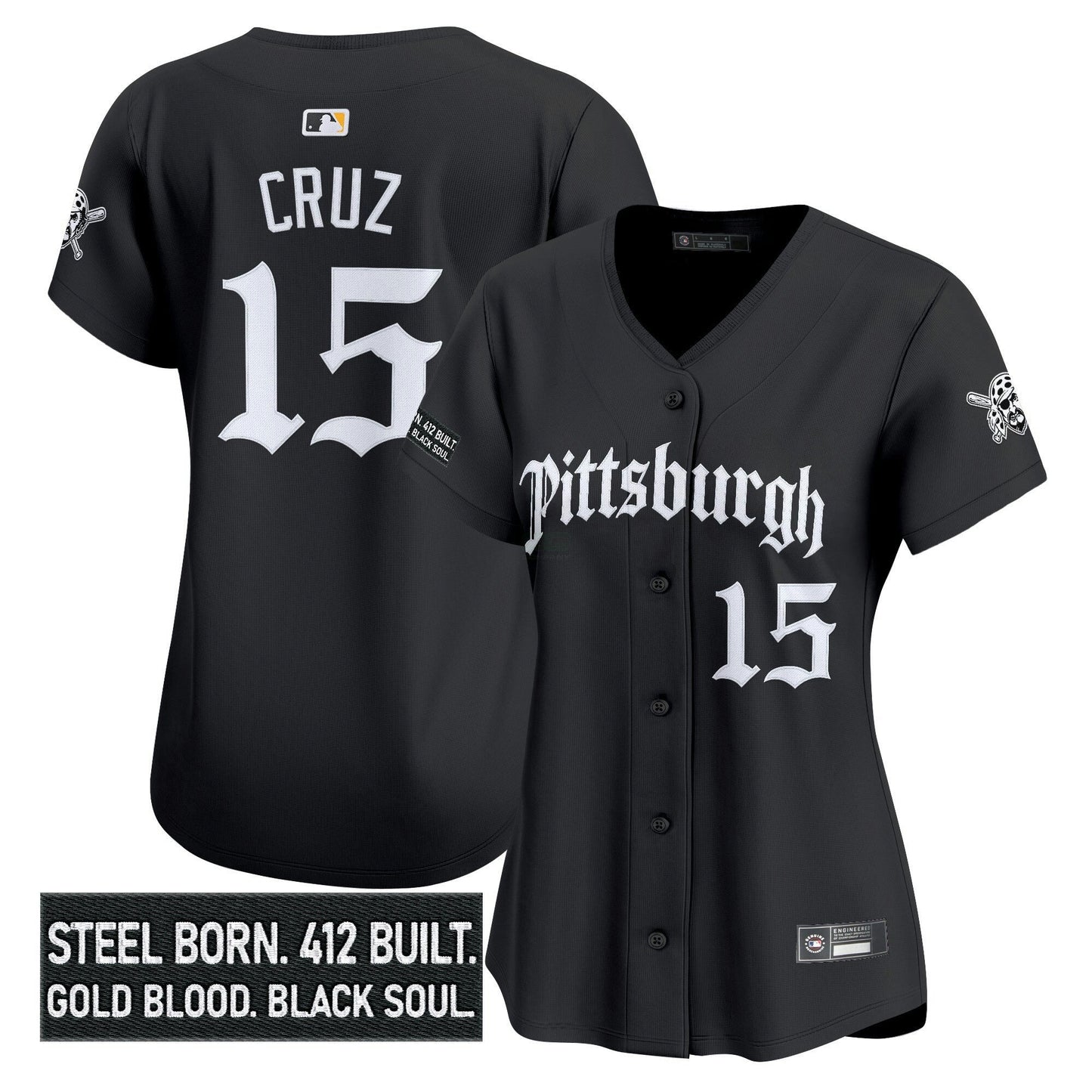 Camisa MLB Women’s Pittsburgh ‘Gothic Steel City Edition’ Vapor Premier Limited Jersey