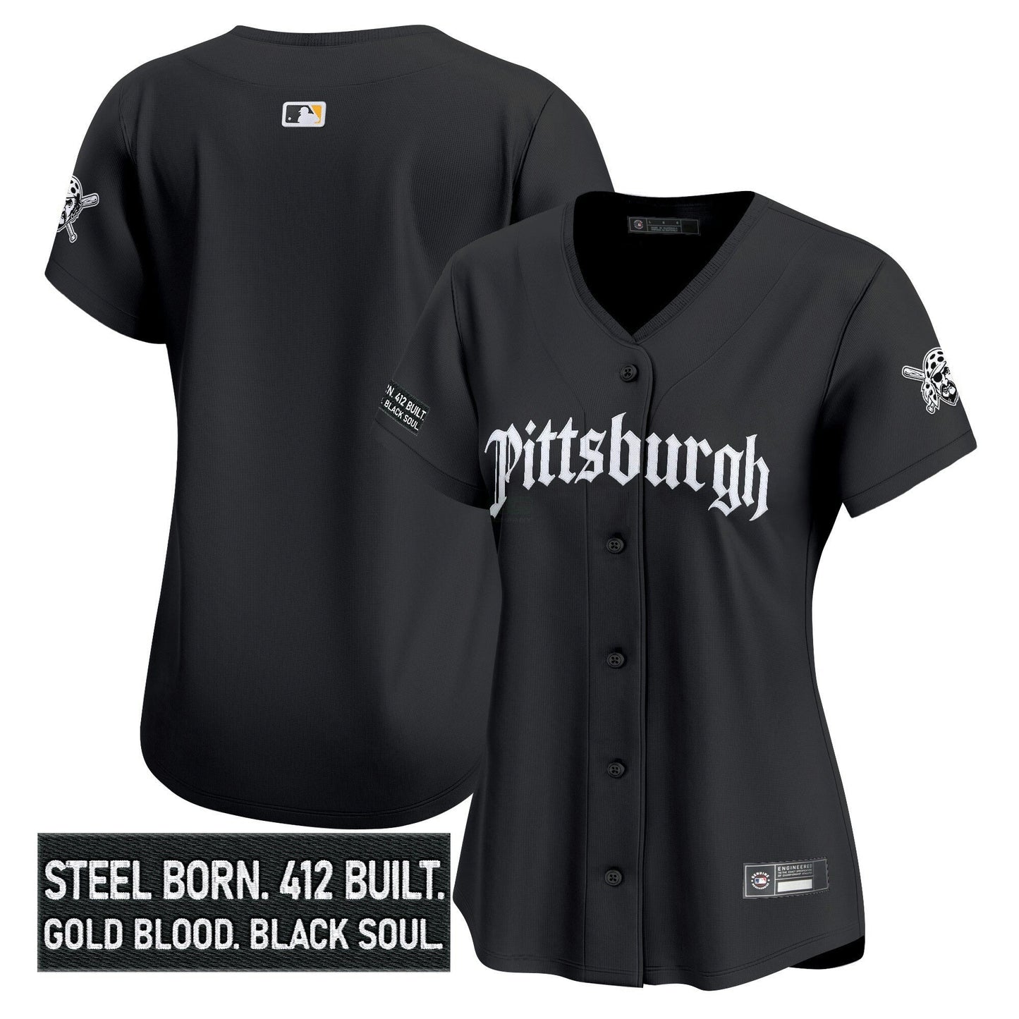 Camisa MLB Women’s Pittsburgh ‘Gothic Steel City Edition’ Vapor Premier Limited Jersey