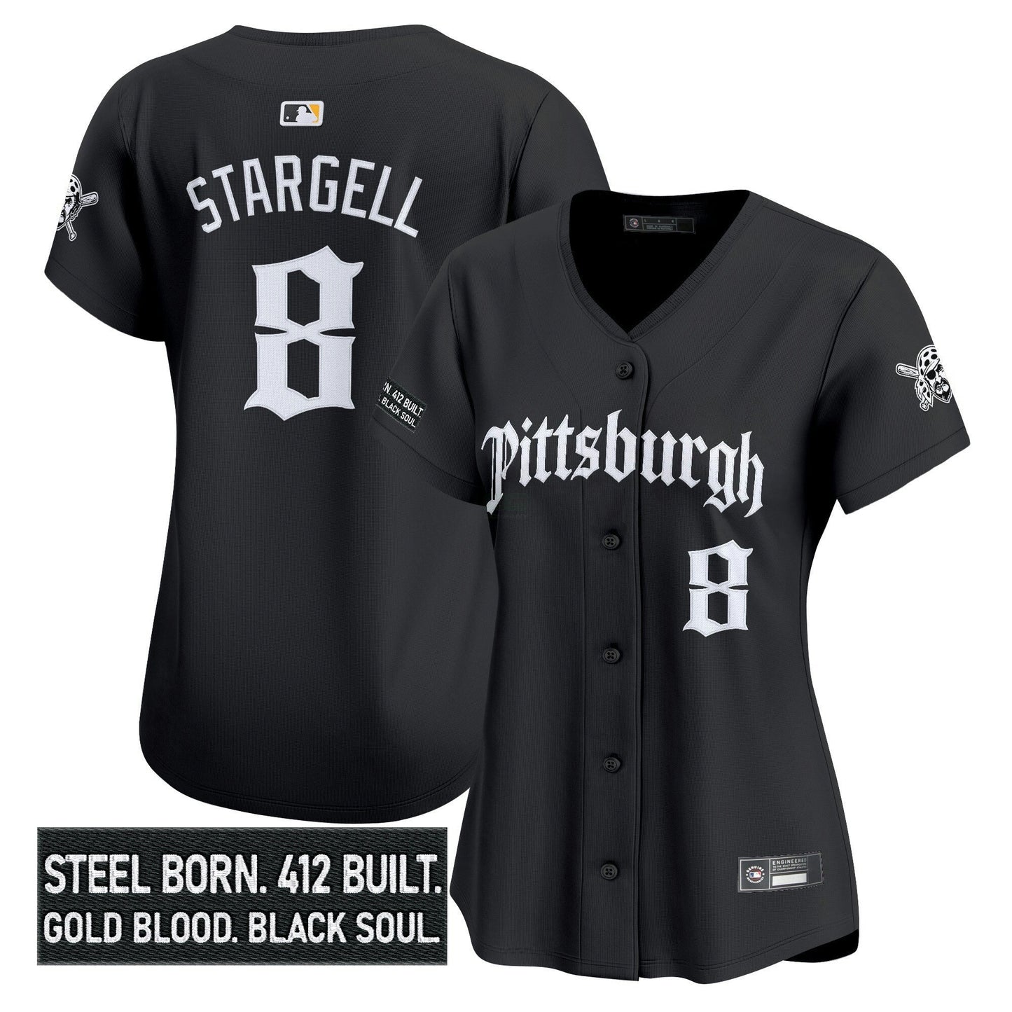 Camisa MLB Women’s Pittsburgh ‘Gothic Steel City Edition’ Vapor Premier Limited Jersey