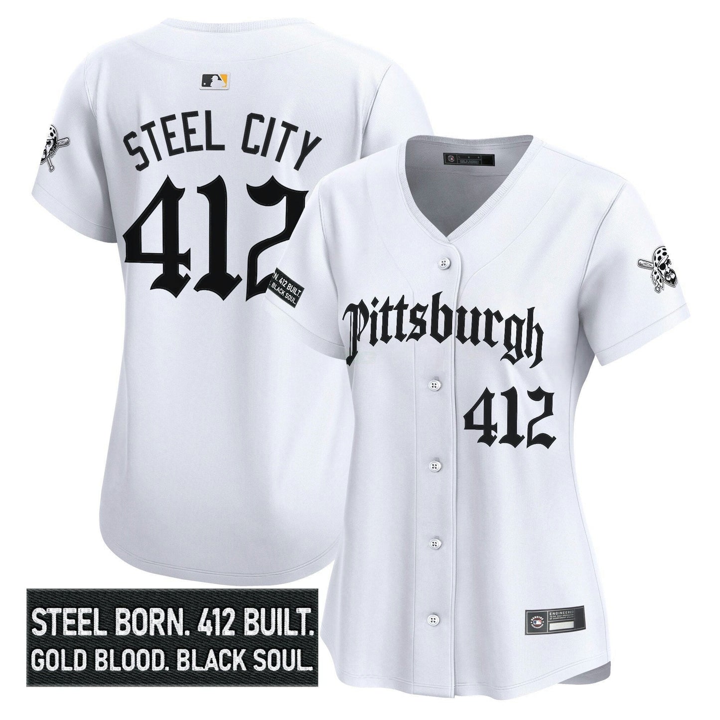 Camisa MLB Women’s Pittsburgh ‘Gothic Steel City Edition’ Vapor Premier Limited Jersey
