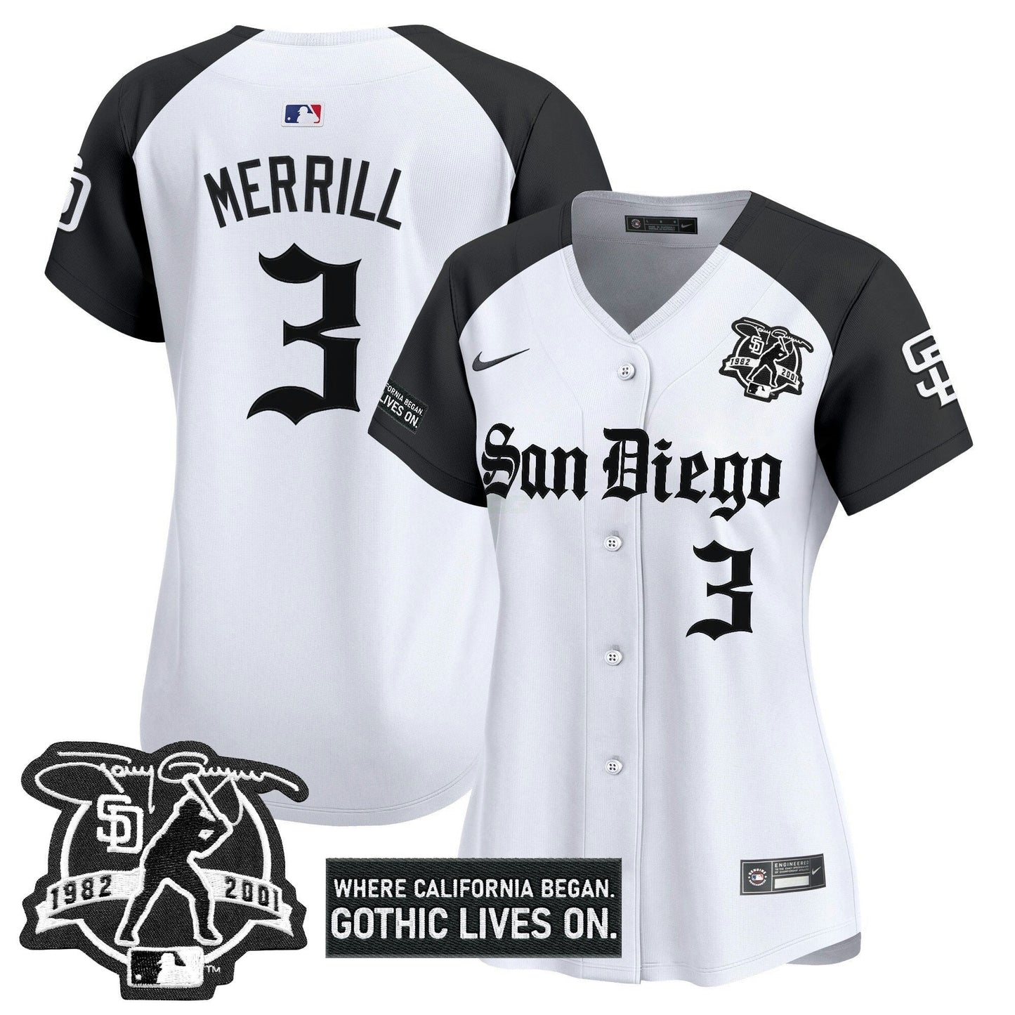 Camisa MLB Women’s San Diego ‘Gothic Edition’ Vapor Premier Limited Jersey