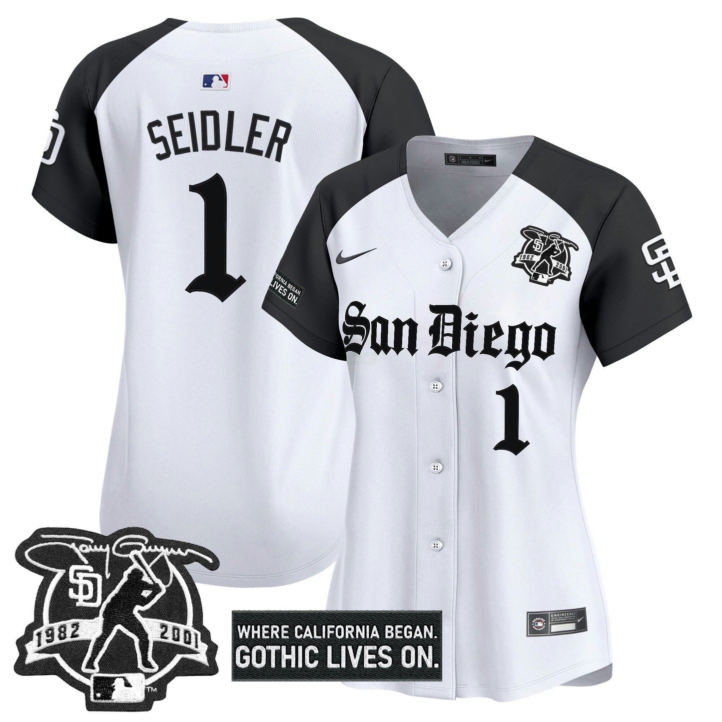 Camisa MLB Women’s San Diego ‘Gothic Edition’ Vapor Premier Limited Jersey