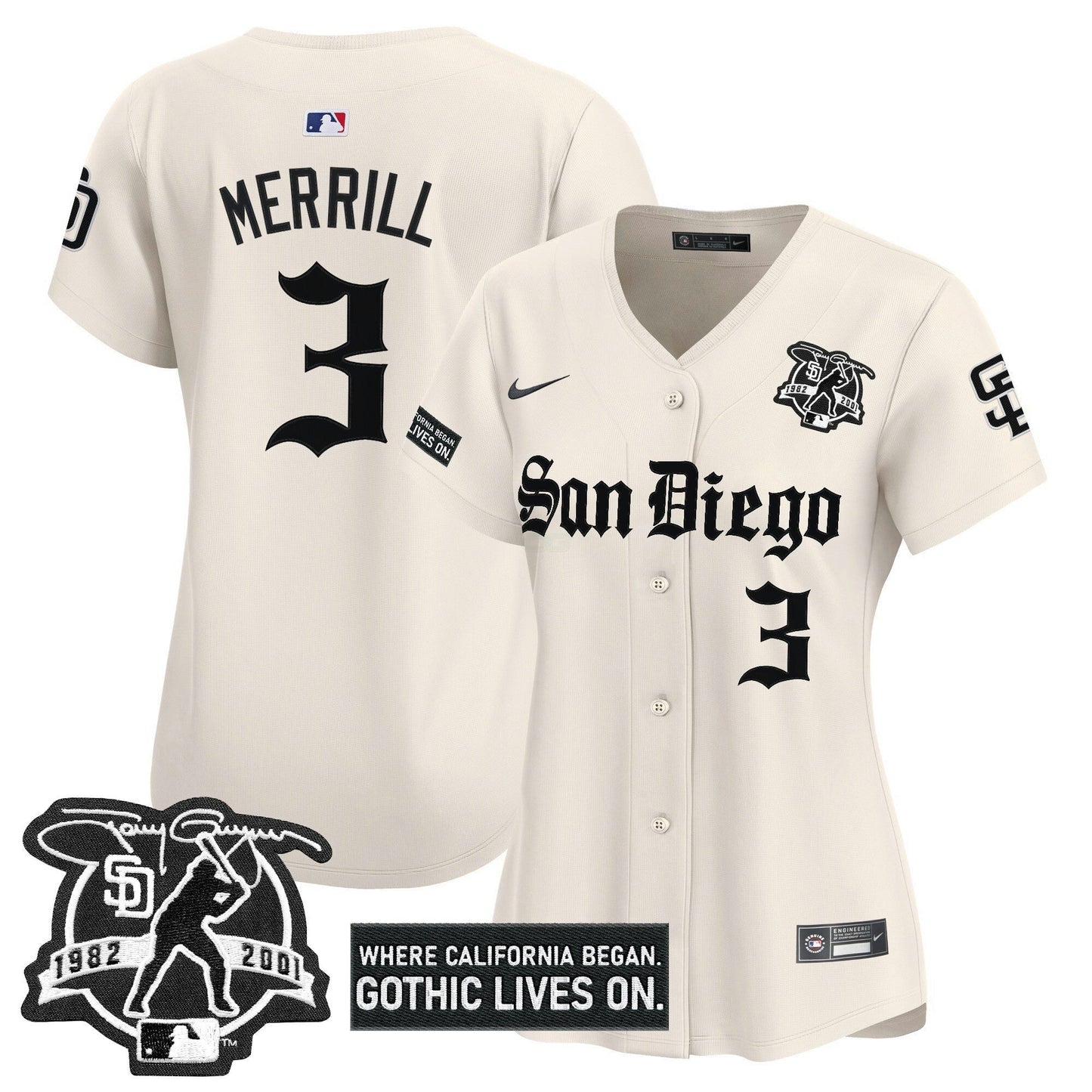 Camisa MLB Women’s San Diego ‘Gothic Edition’ Vapor Premier Limited Jersey