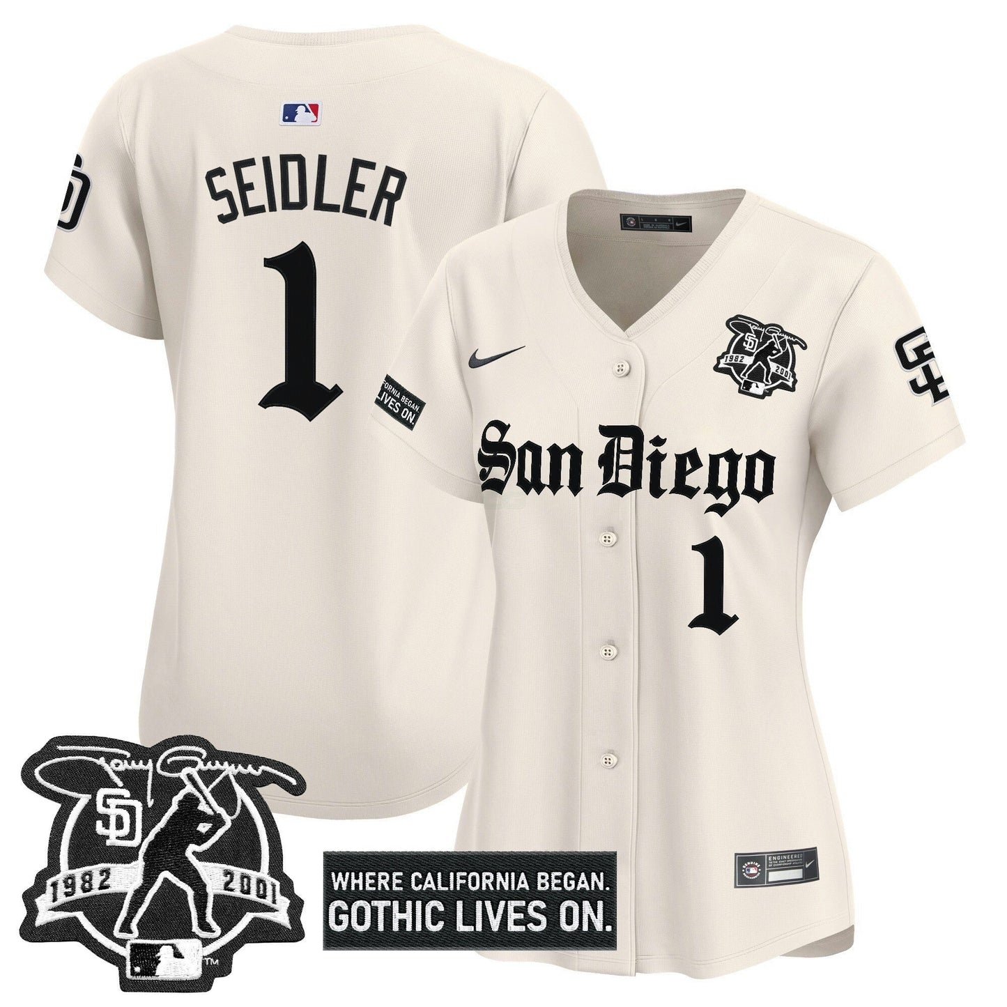 Camisa MLB Women’s San Diego ‘Gothic Edition’ Vapor Premier Limited Jersey