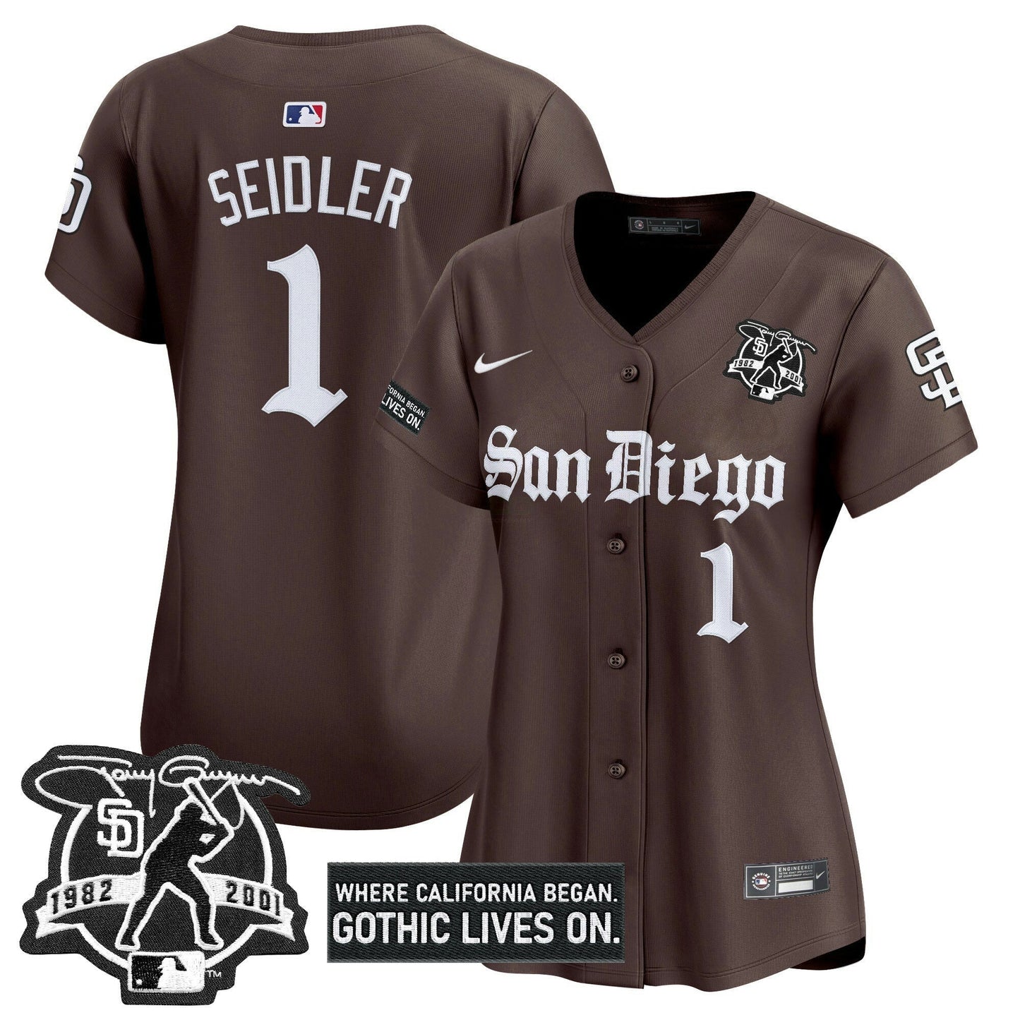 Camisa MLB Women’s San Diego ‘Gothic Edition’ Vapor Premier Limited Jersey