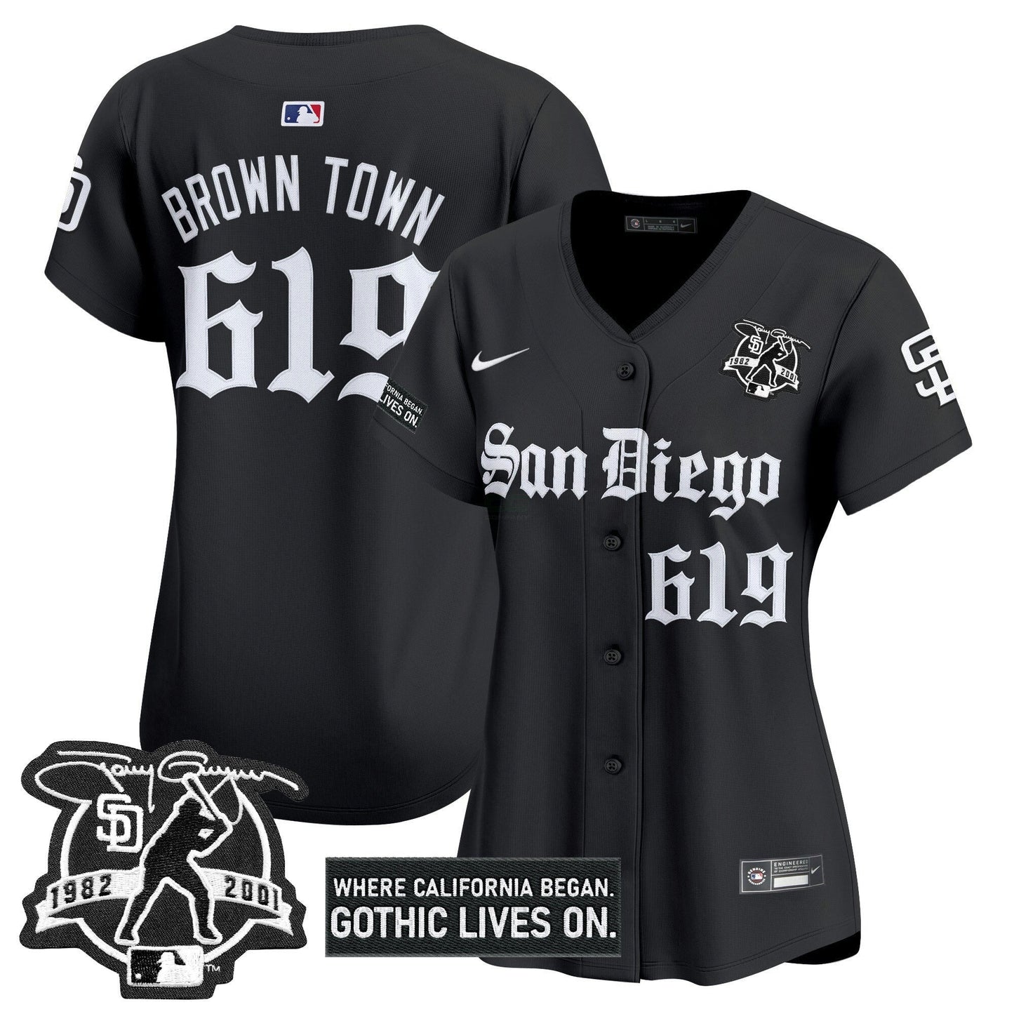 Camisa MLB Women’s San Diego ‘Gothic Edition’ Vapor Premier Limited Jersey