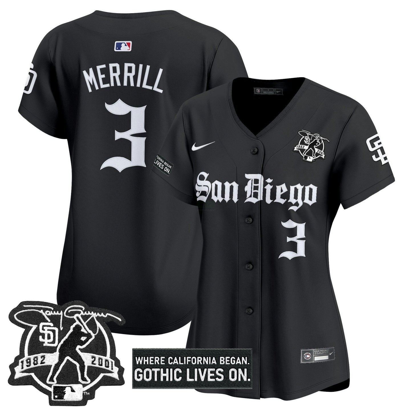Camisa MLB Women’s San Diego ‘Gothic Edition’ Vapor Premier Limited Jersey
