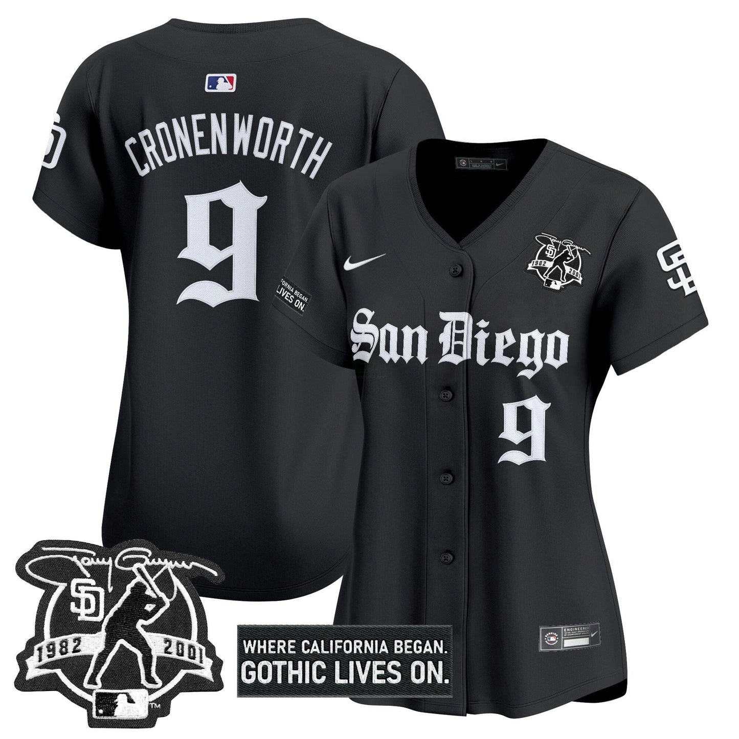 Camisa MLB Women’s San Diego ‘Gothic Edition’ Vapor Premier Limited Jersey