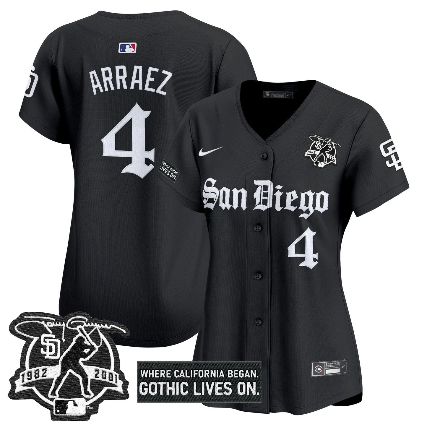 Camisa MLB Women’s San Diego ‘Gothic Edition’ Vapor Premier Limited Jersey