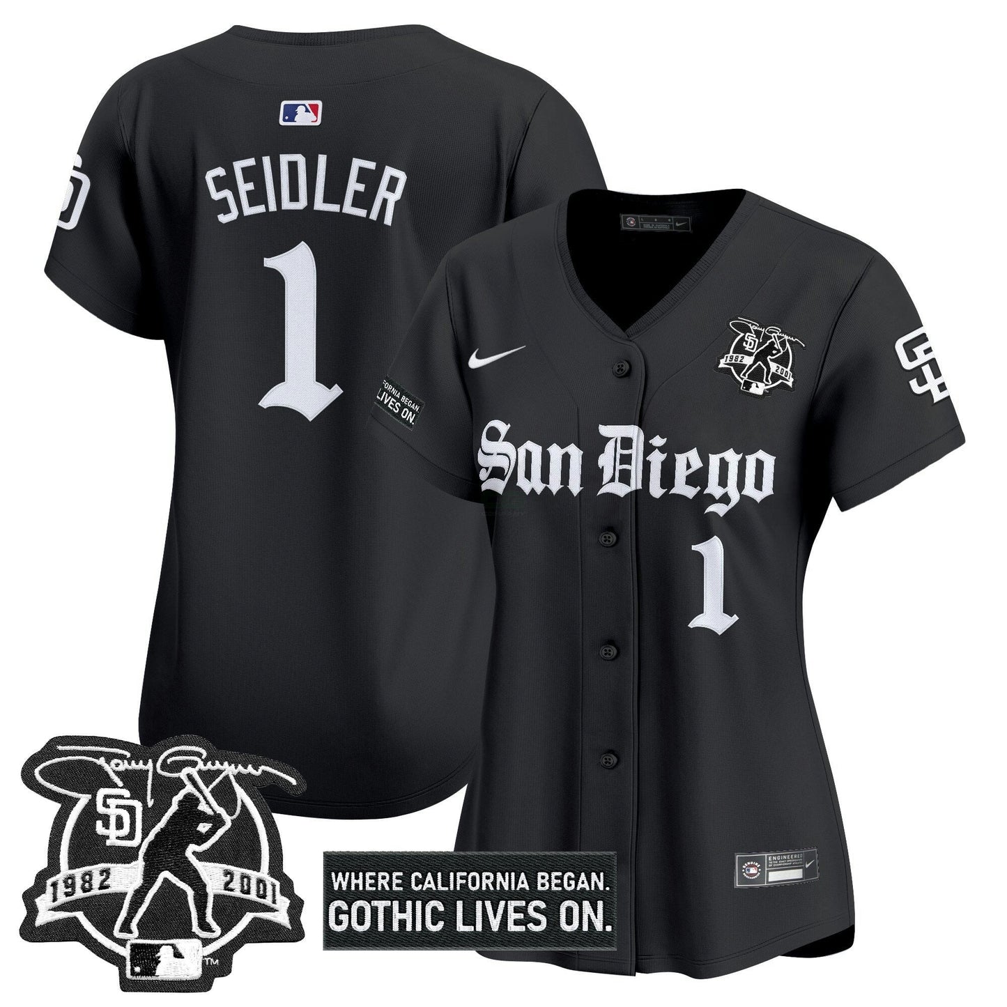 Camisa MLB Women’s San Diego ‘Gothic Edition’ Vapor Premier Limited Jersey