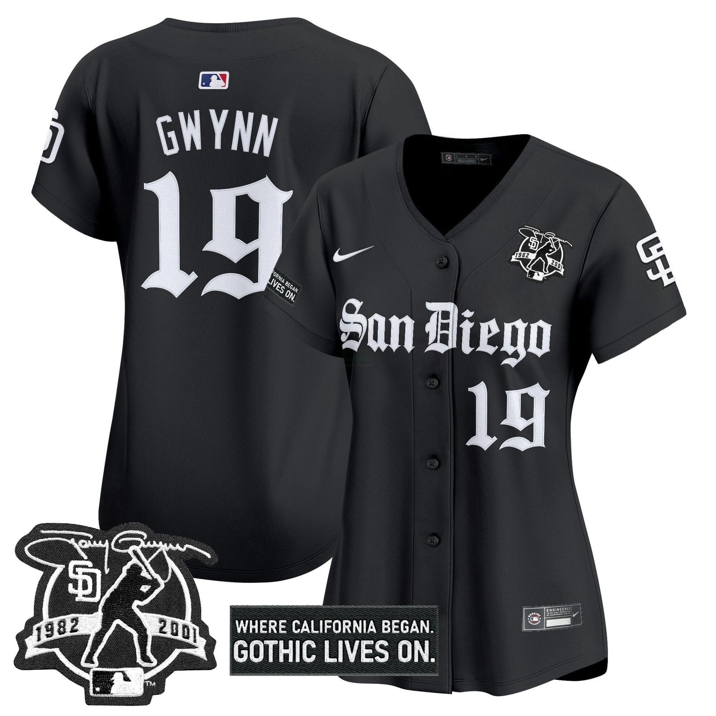 Camisa MLB Women’s San Diego ‘Gothic Edition’ Vapor Premier Limited Jersey