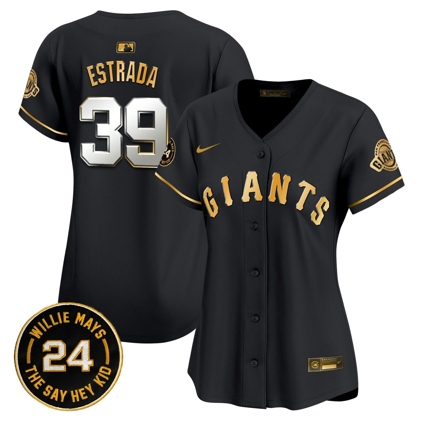Camisa MLB Women’s San Francisco 2024 Willie Mays Patch Vapor Premier Limited Jersey