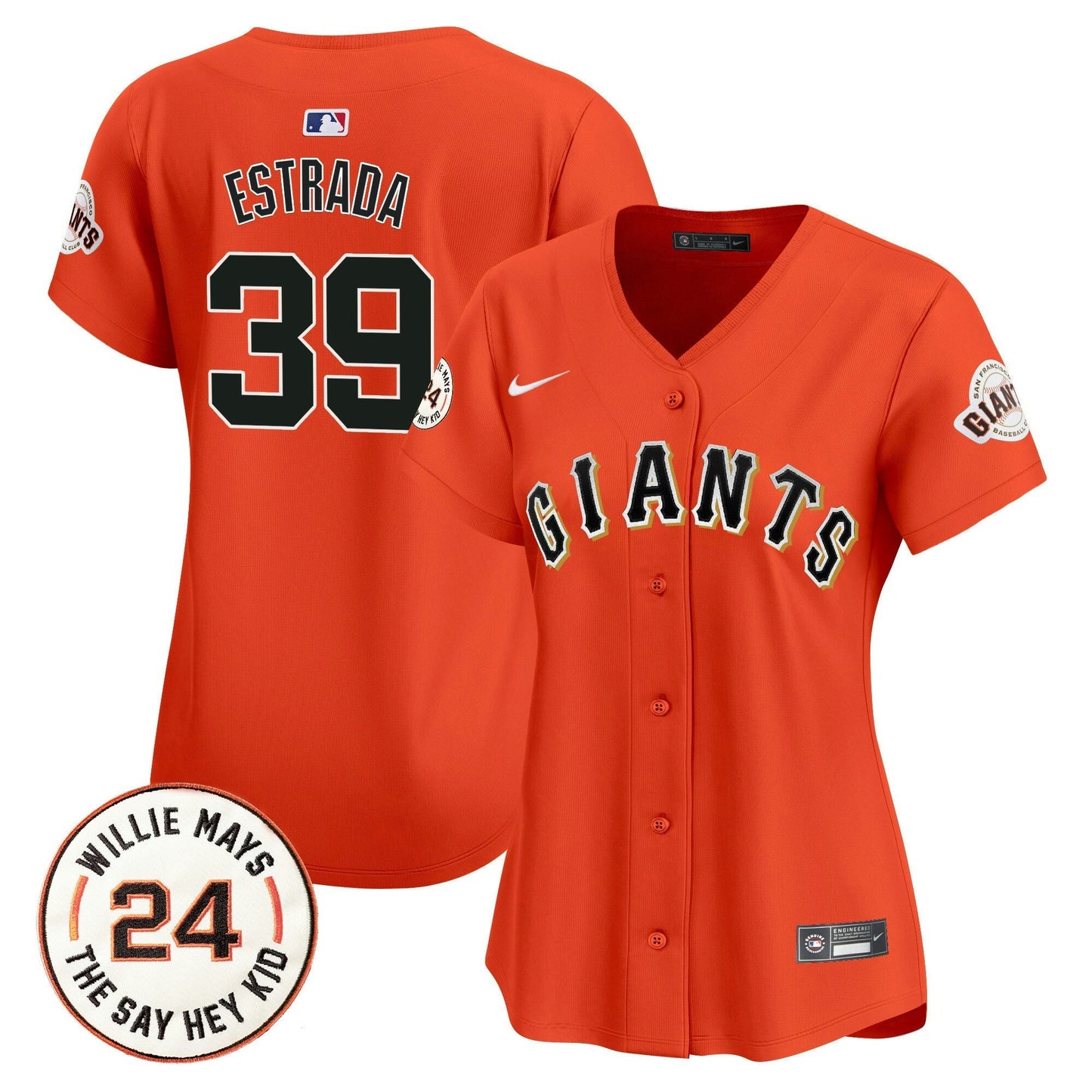 Camisa MLB Women’s San Francisco 2024 Willie Mays Patch Vapor Premier Limited Jersey