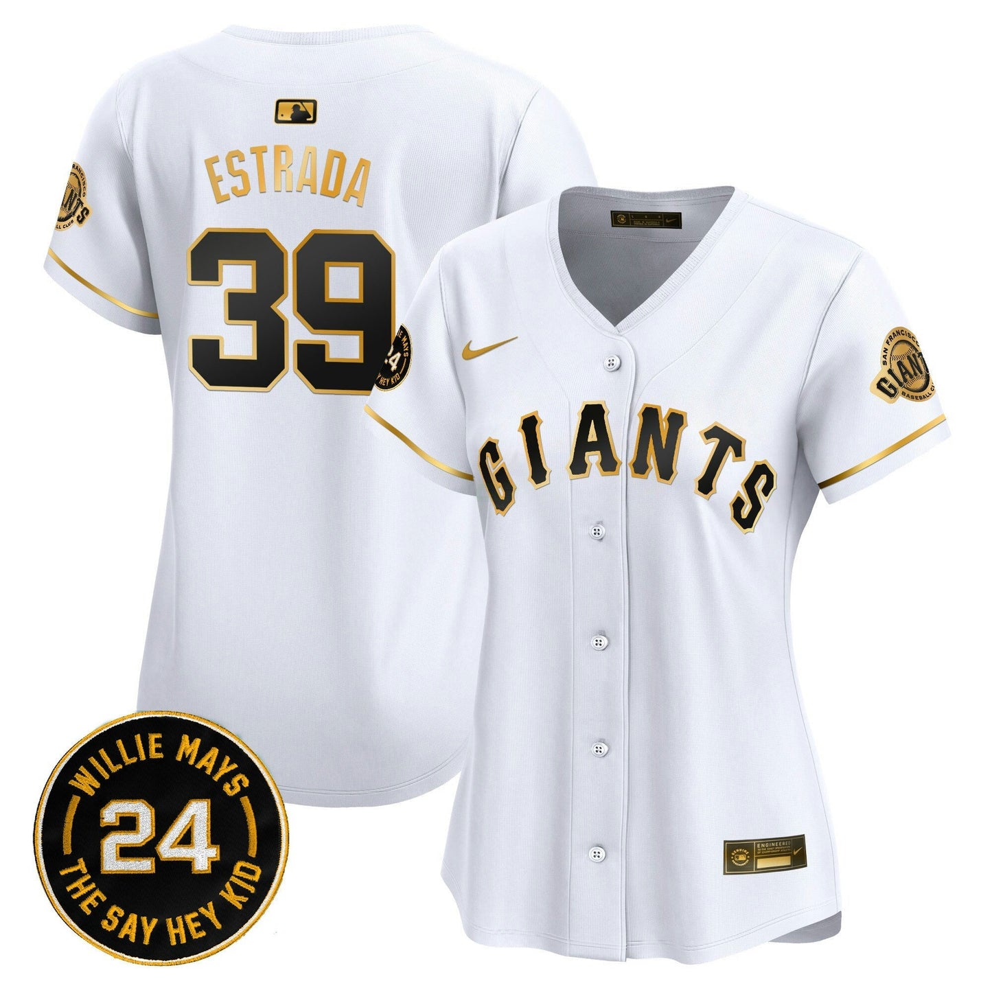 Camisa MLB Women’s San Francisco 2024 Willie Mays Patch Vapor Premier Limited Jersey