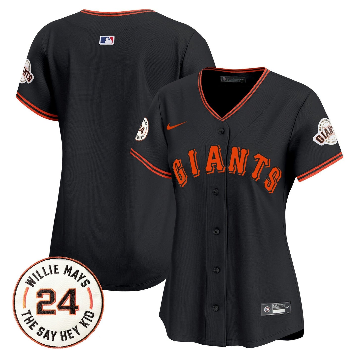 Camisa MLB Women’s San Francisco 2024 Willie Mays Patch Vapor Premier Limited Jersey