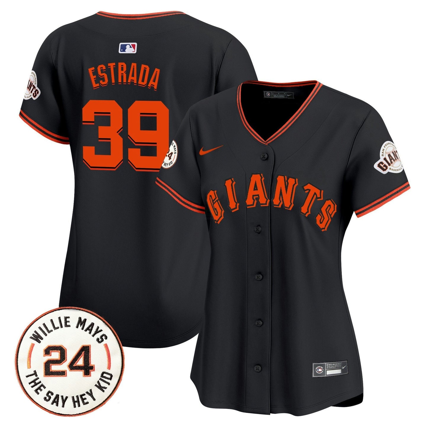 Camisa MLB Women’s San Francisco 2024 Willie Mays Patch Vapor Premier Limited Jersey