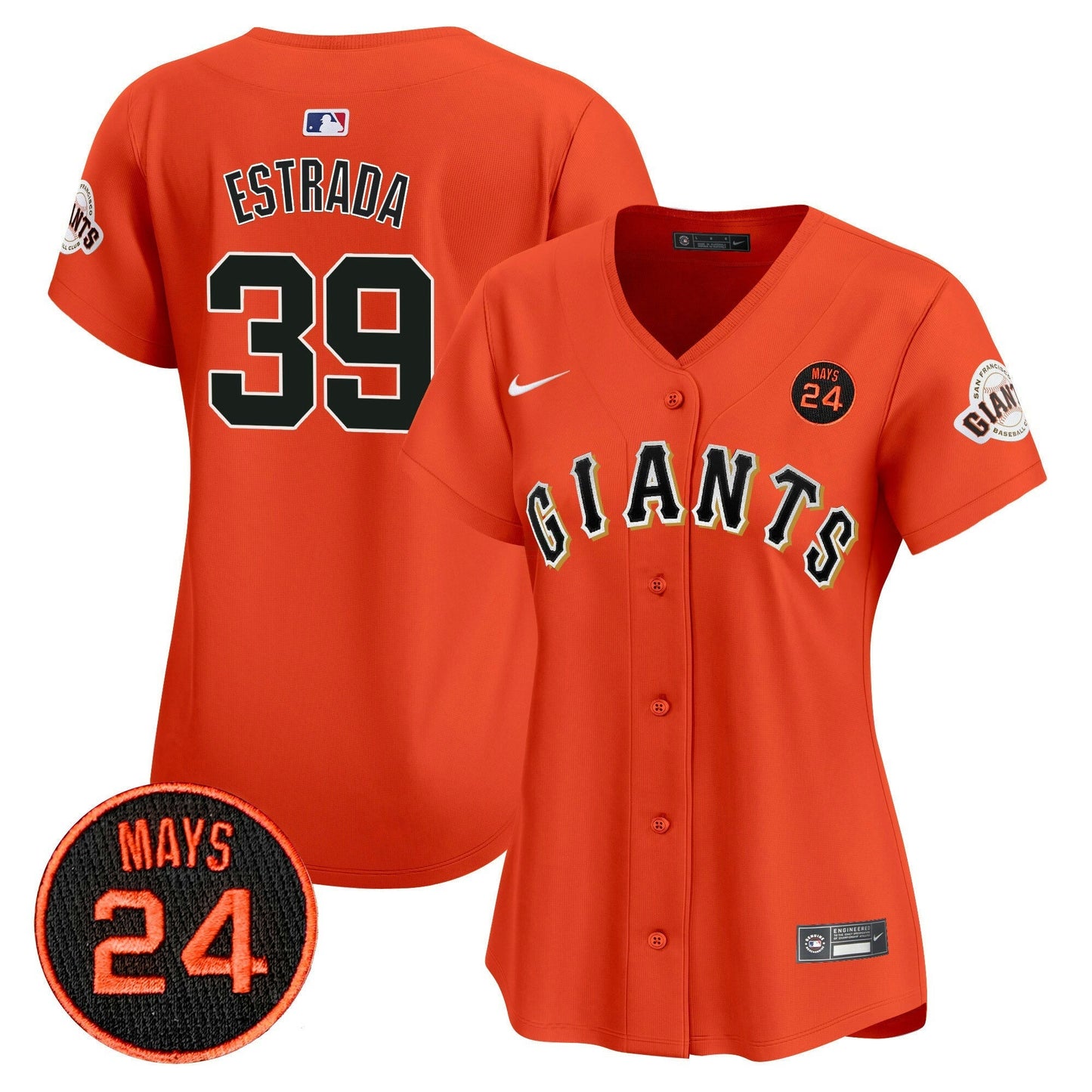 Camisa MLB Women’s San Francisco 2024 Willie Mays Patch Vapor Premier Limited Jersey V3