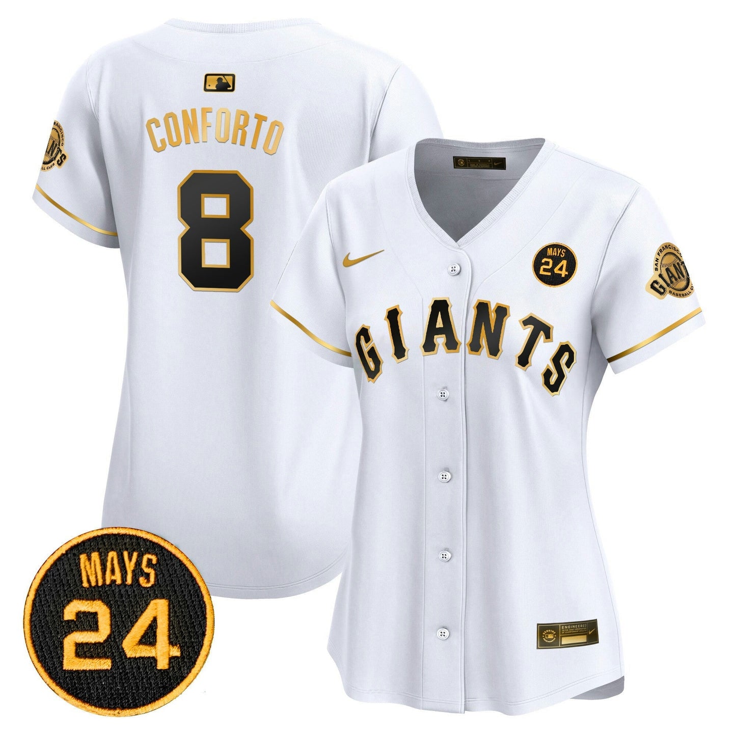 Camisa MLB Women’s San Francisco 2024 Willie Mays Patch Vapor Premier Limited Jersey V3