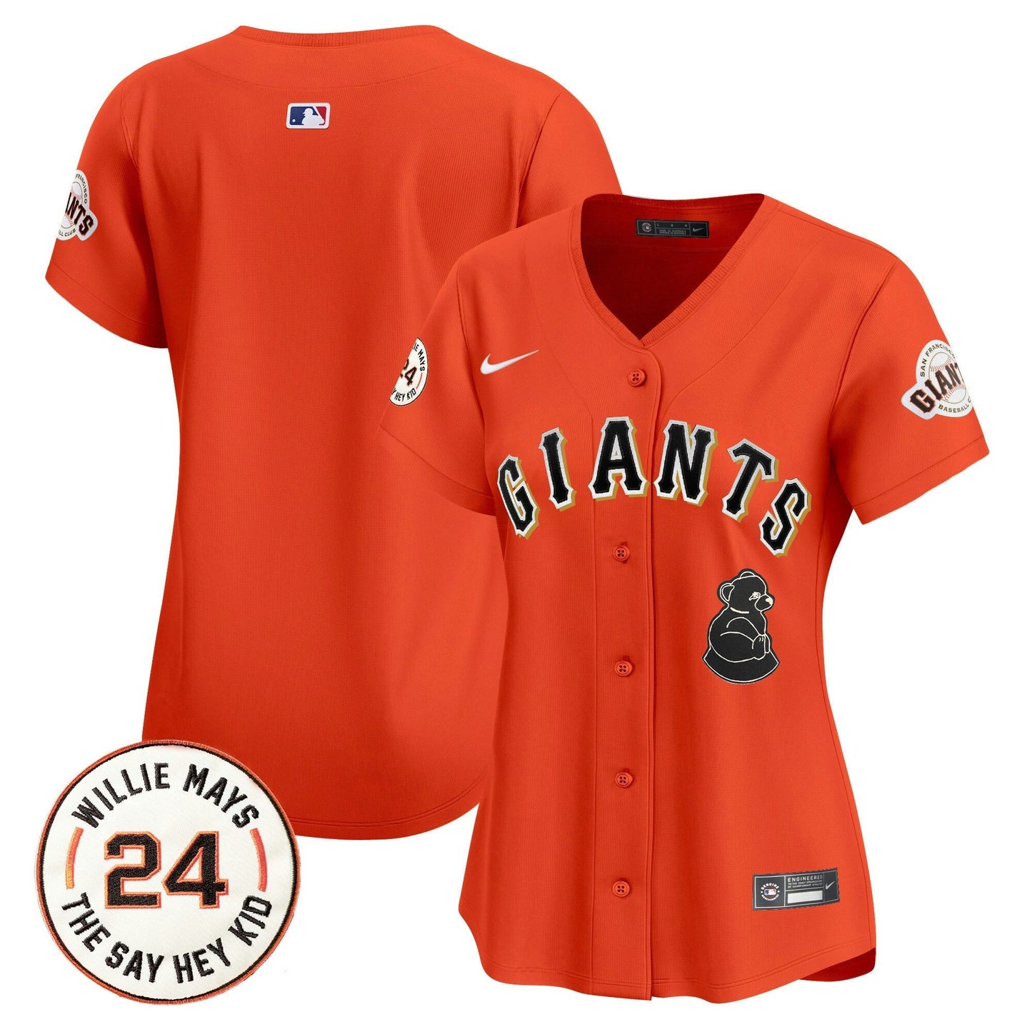 Camisa MLB Women’s San Francisco 2024 Willie Mays Patch Vapor Premier Limited Jersey V4