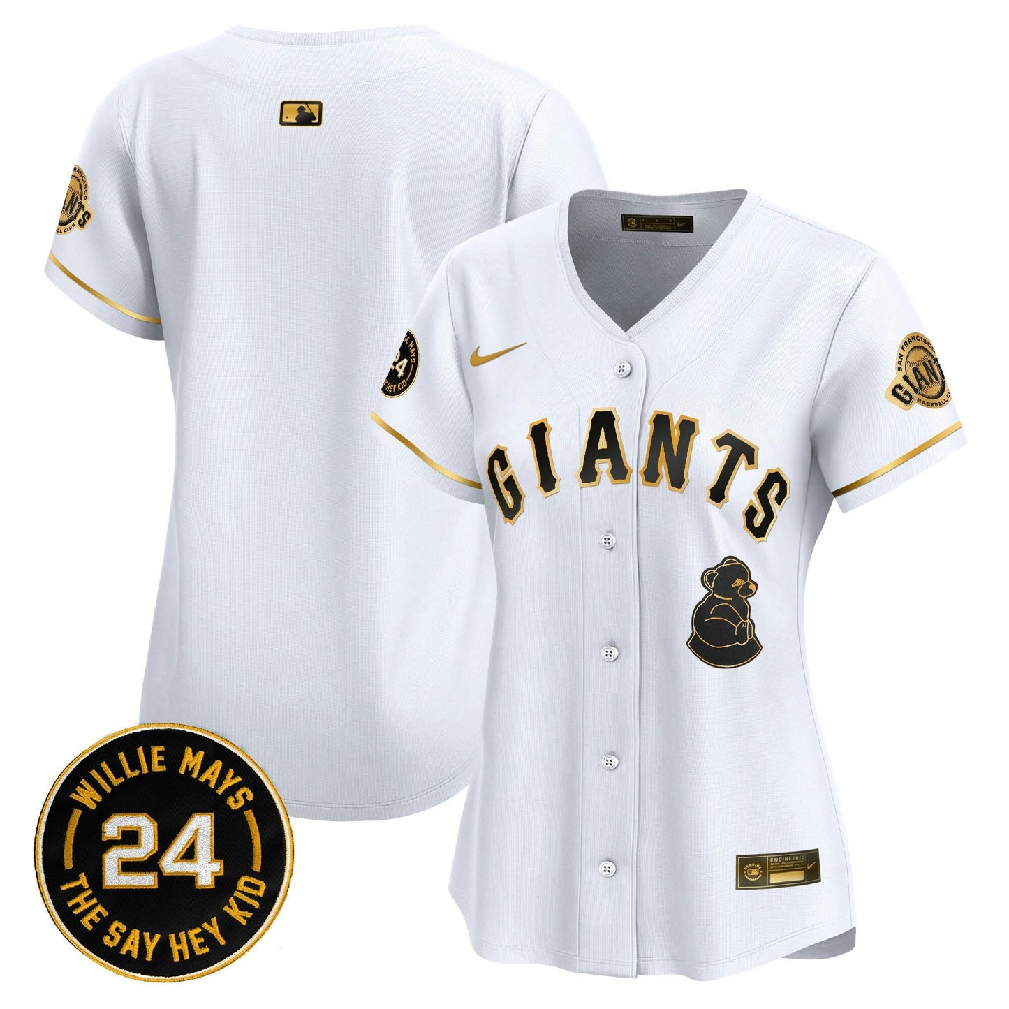 Camisa MLB Women’s San Francisco 2024 Willie Mays Patch Vapor Premier Limited Jersey V4